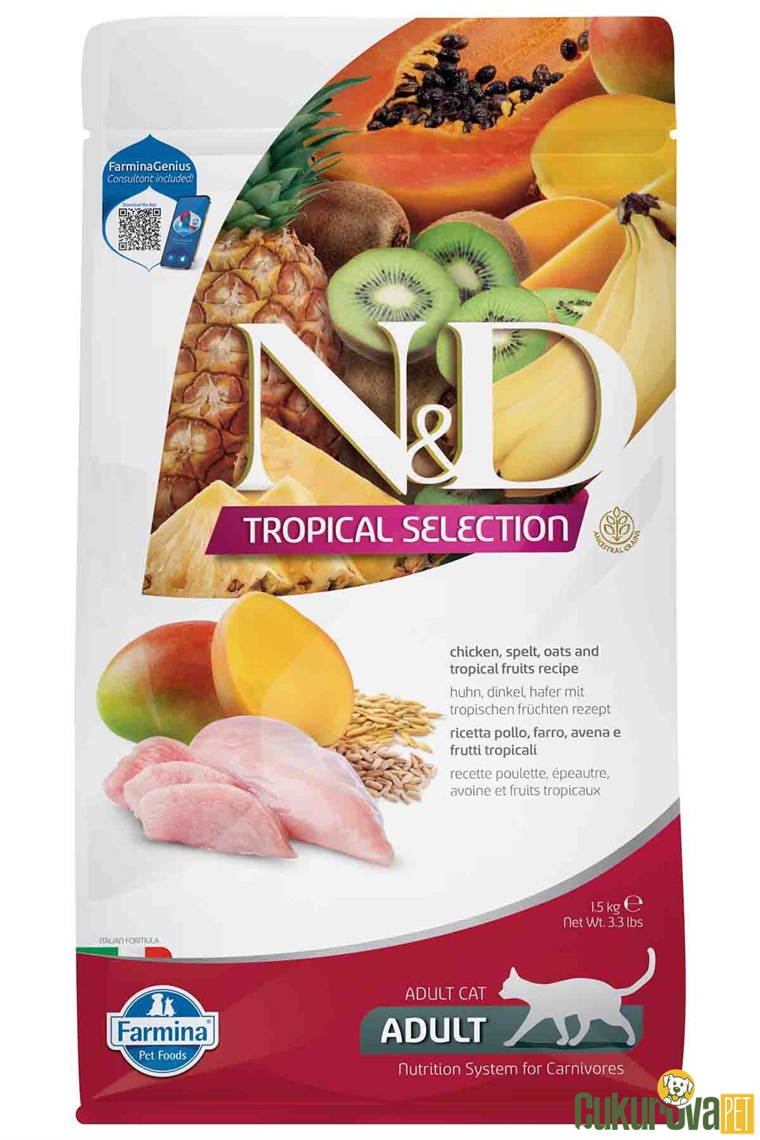 N&D Tropical Selection Adult Tavuklu Yeti̇şki̇n Kedi Maması 1.5 Kg