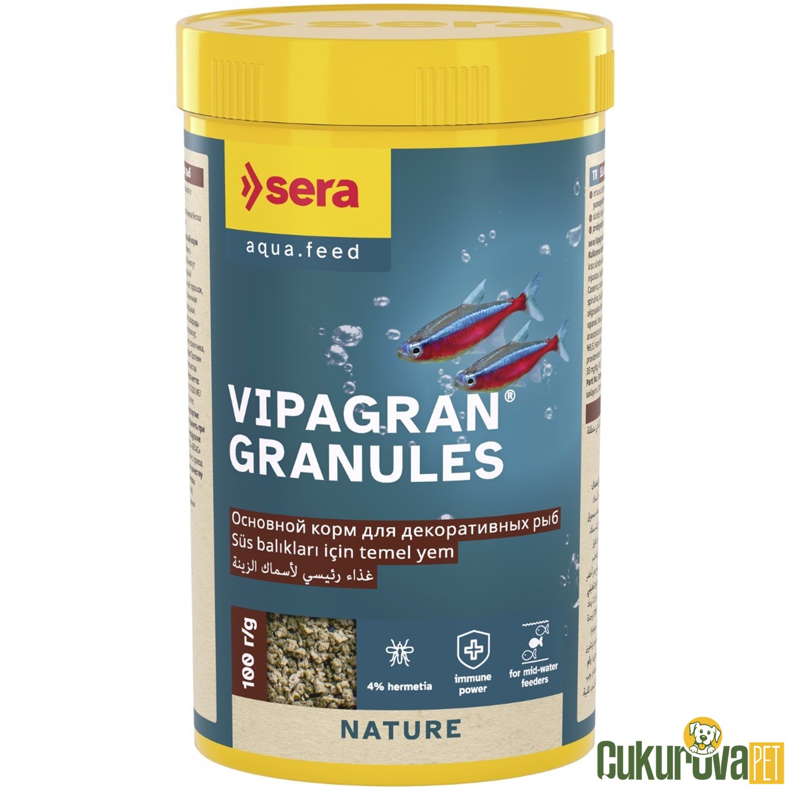 Sera Vipagran Granules Nature Granül Yem 250 Ml - 100 Gr