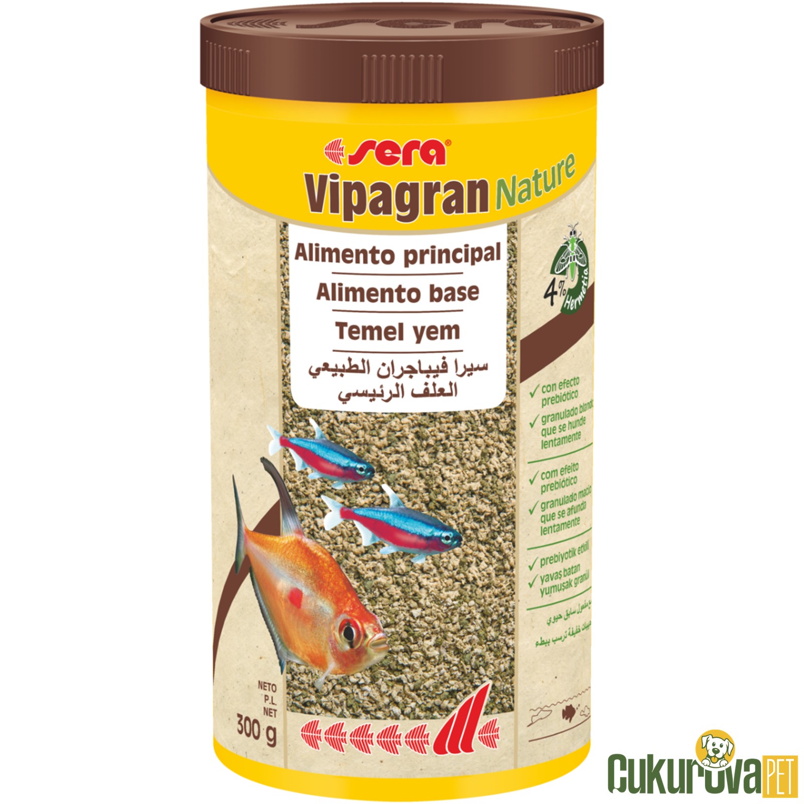 Sera Vipagran Nature Granül Yem 1000 Ml - 300 Gr
