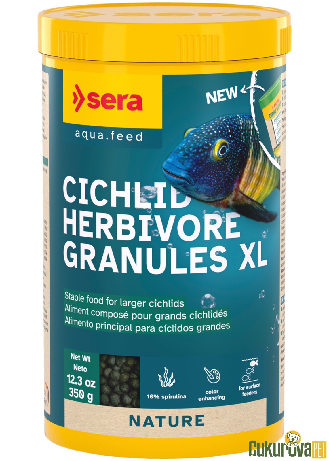 Sera Cichlid Green Xl Nature Granül Yem 1000 Ml - 350 Gr
