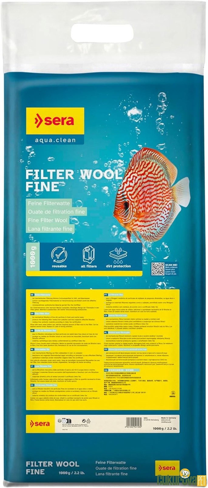 Sera Filter Wool Fine Filtre Elyafı 1000 Gr