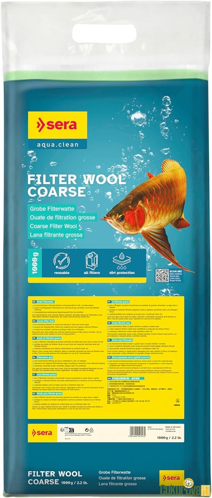 Sera Filter Wool Coarse Filtre Elyafı 1000 Gr