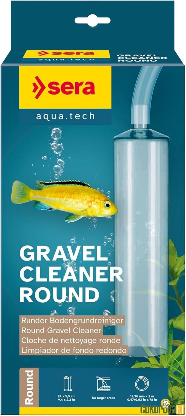 Sera Gravel Cleaner Round Dip Süpürgesi 12 / 16 Mm
