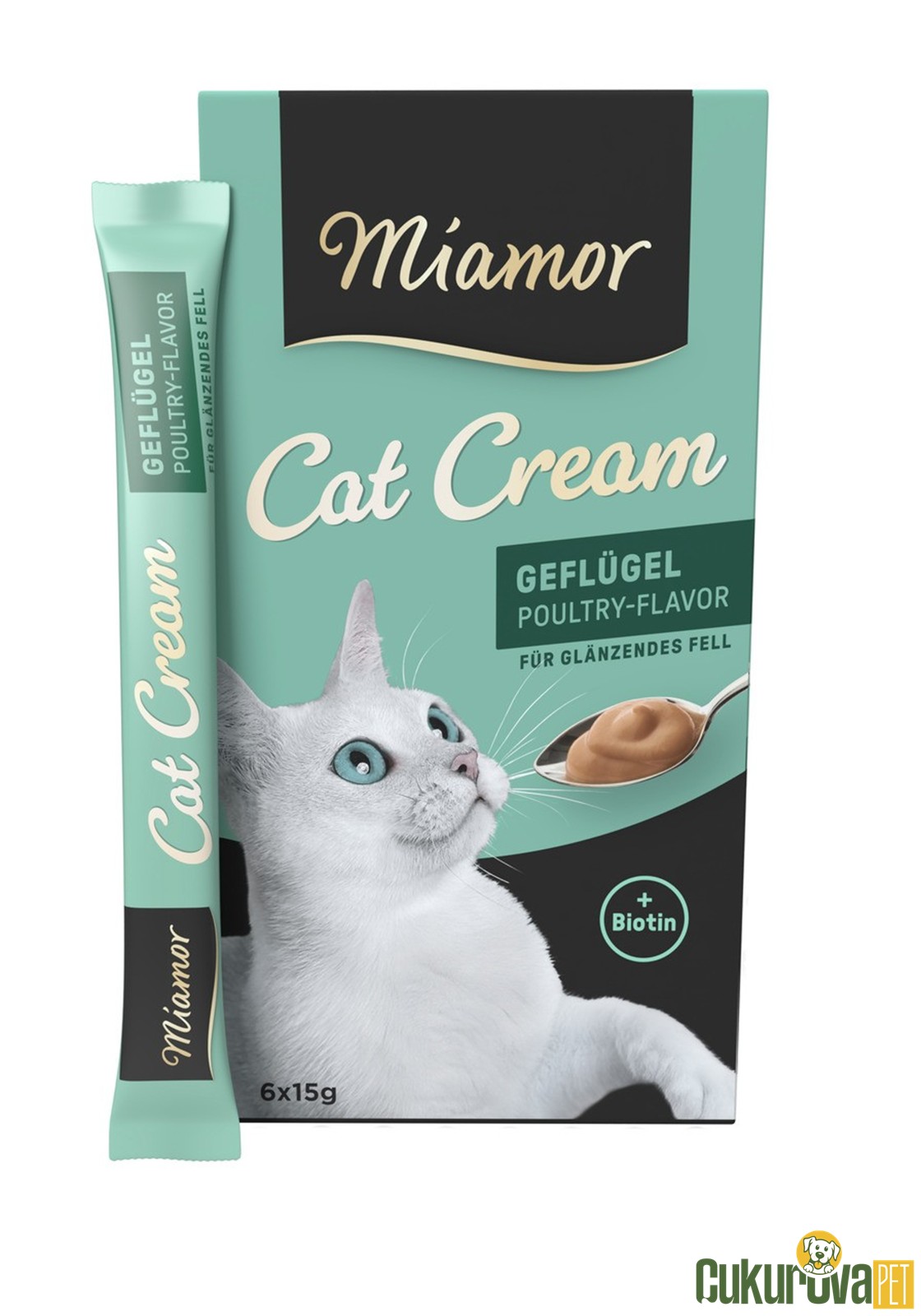 Miamor Cat Cream Tavuklu ve Biyotinli Kedi Ödül Kreması 6 x 15 Gr