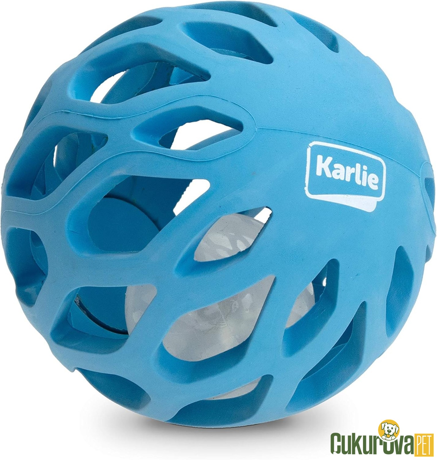 Karlie Gitterball Led Işıklı Top Köpek Oyuncağı Mavi - 11.5 Cm
