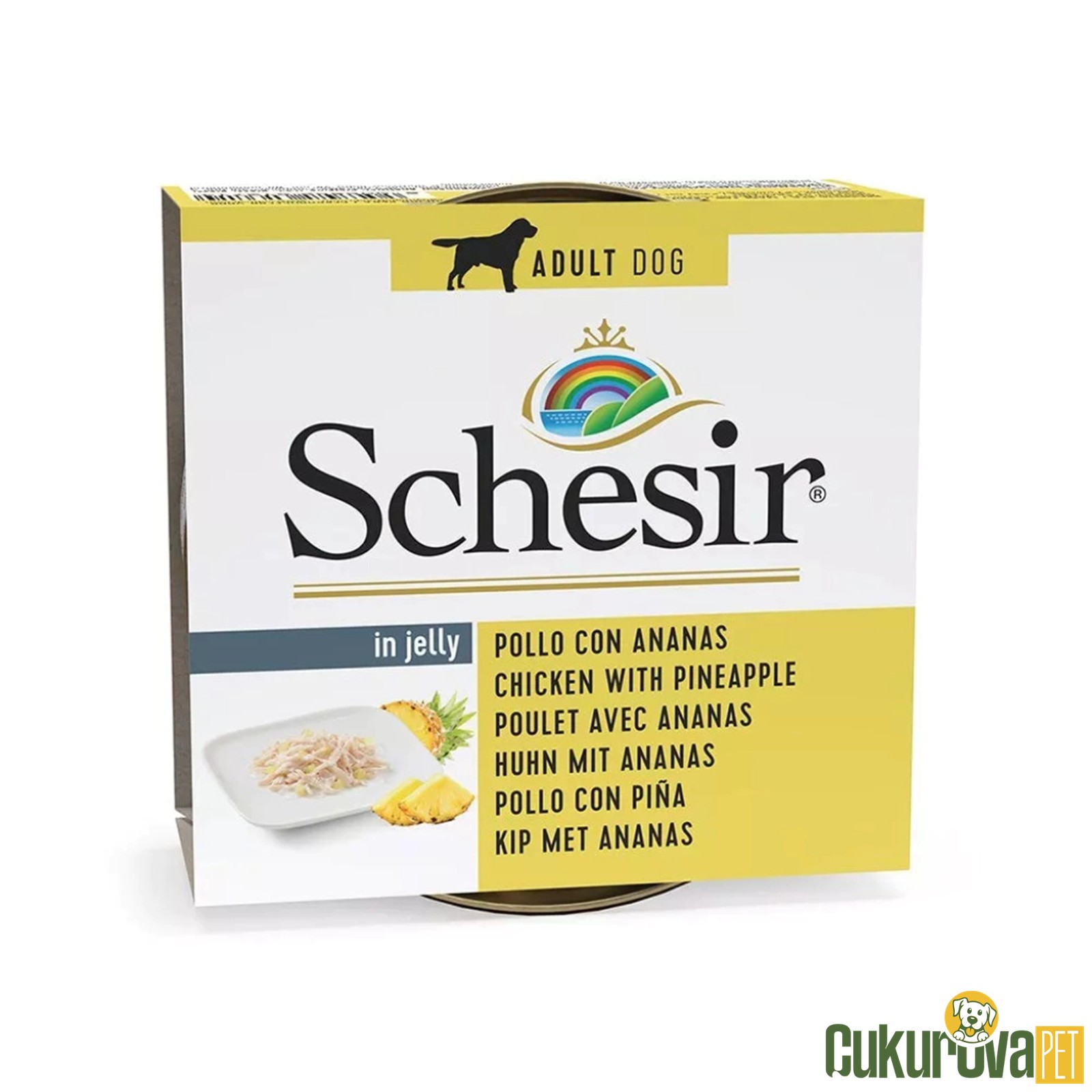 Schesir In Jelly Tavuk ve Ananaslı Yetişkin Köpek Yaş Maması 150 Gr