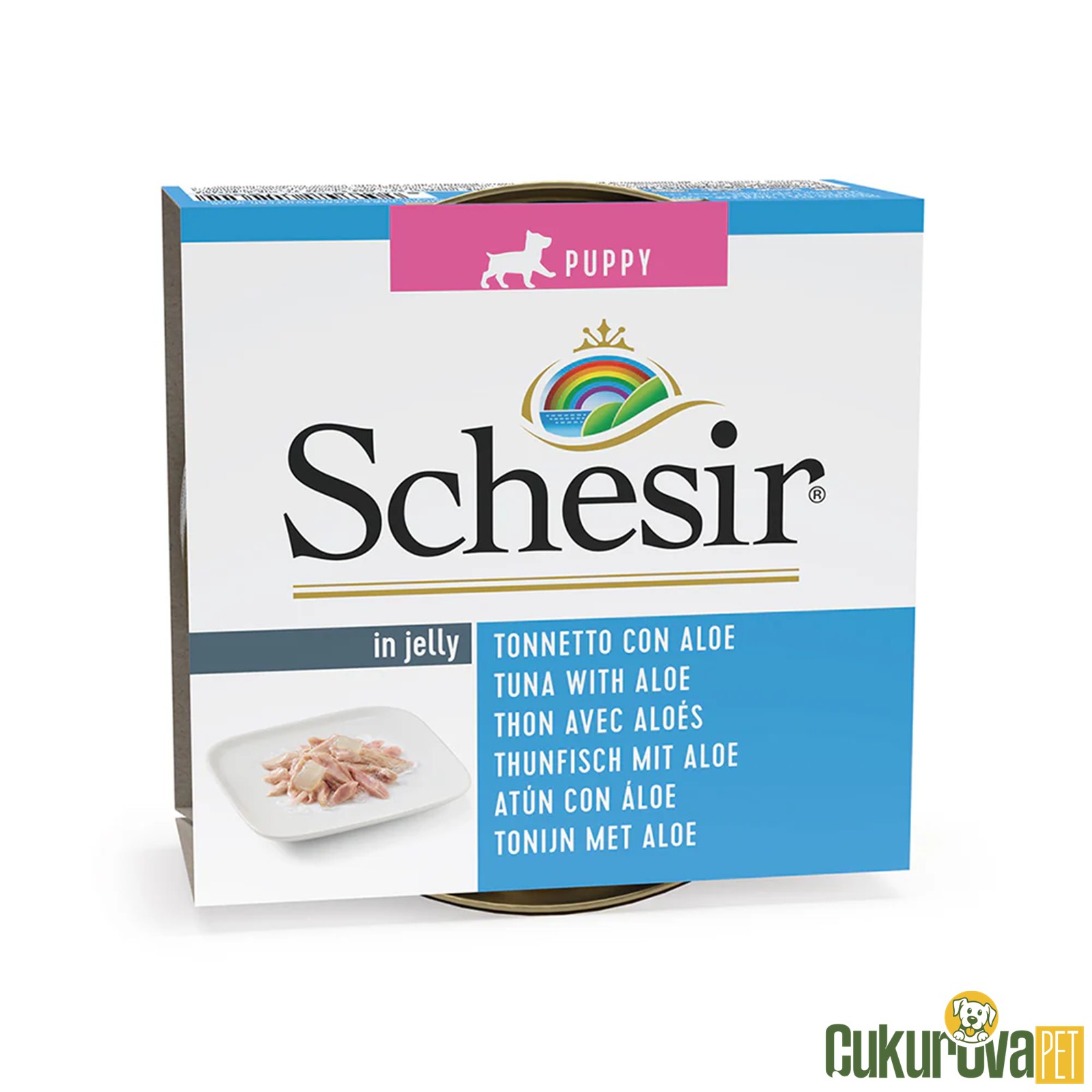 Schesir Puppy In Jelly Ton Balıklı ve Aloe Veralı Yavru Köpek Yaş Maması 150 Gr