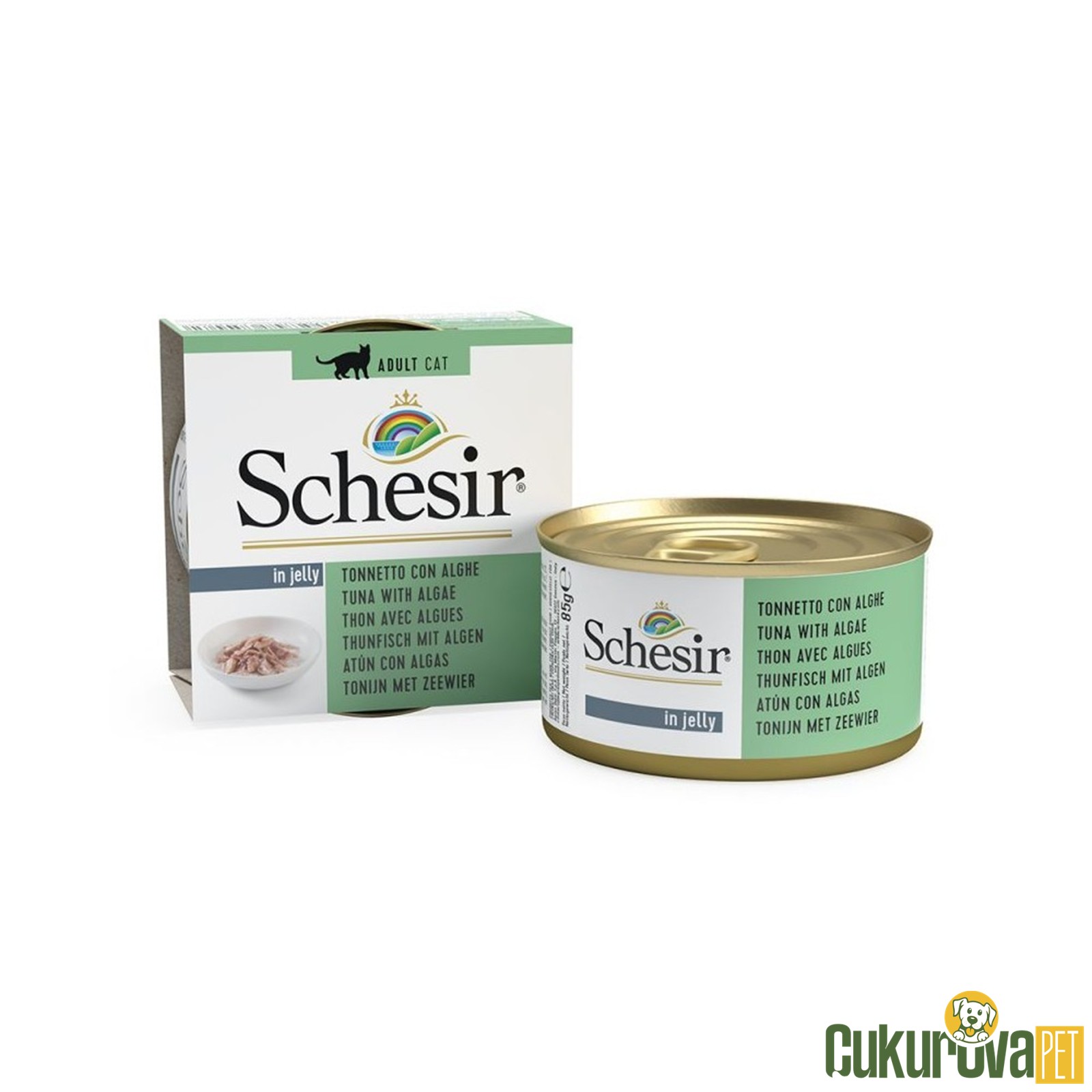 Schesir In Jelly Ton Balıklı ve Yosunlu Yetişkin Kedi Yaş Maması 85 Gr