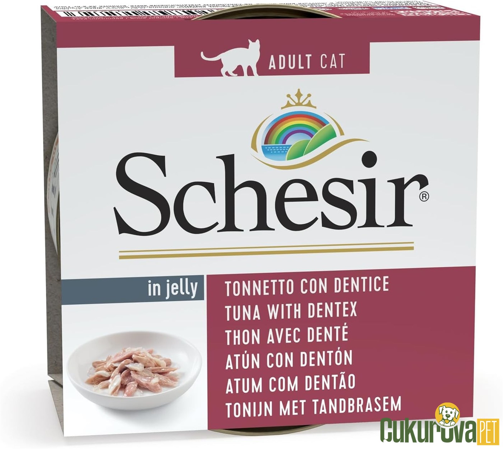 Schesir In Jelly Ton ve Sinarit Balıklı Yetişkin Kedi Yaş Maması 85 Gr