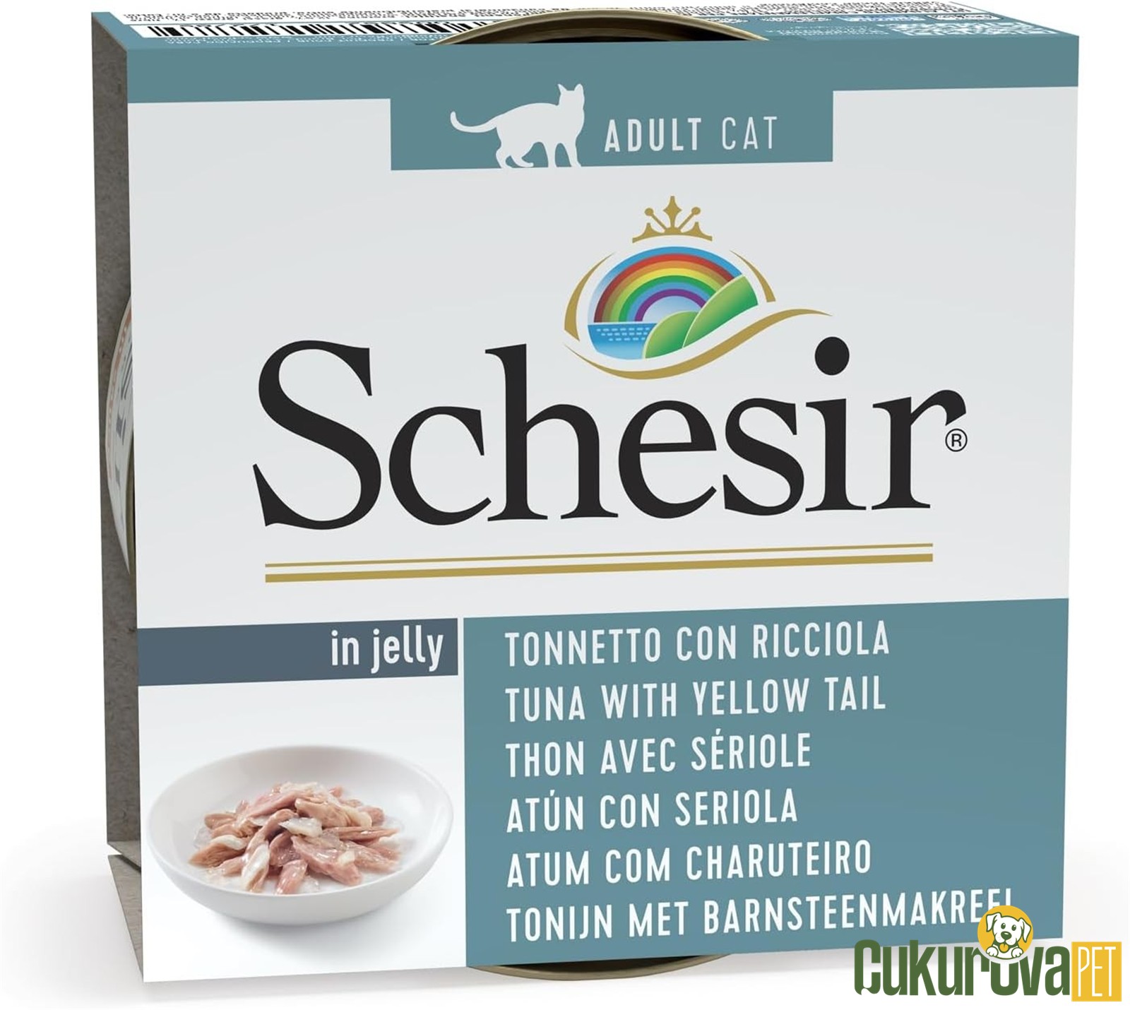 Schesir In Jelly Ton Balıklı ve Sarı Kuyruk Balıklı Yetişkin Kedi Yaş Maması 85 Gr