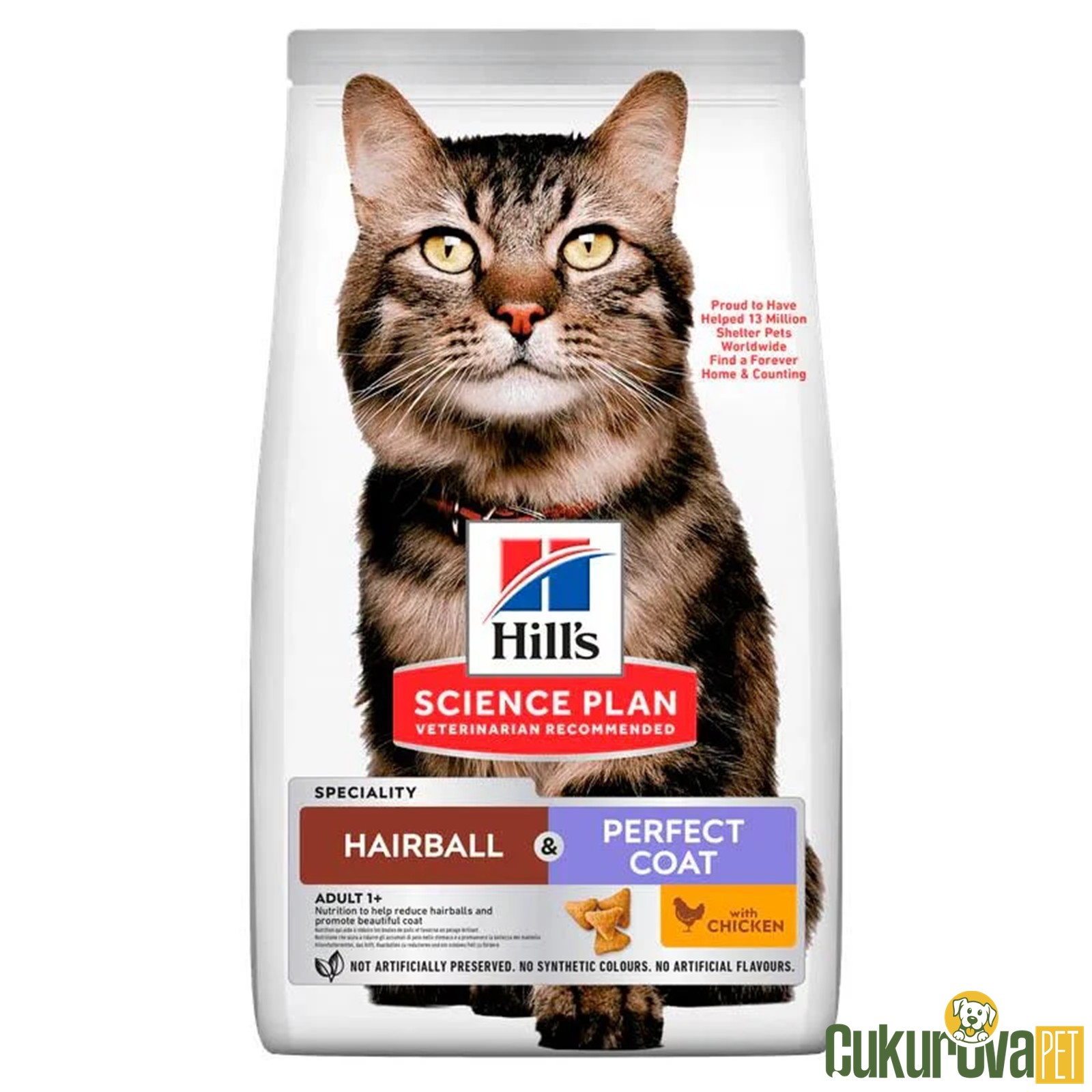 Hill's Science Plan Hairball Perfect Coat Tavuklu Yetişki̇n Kedi Maması 1.5 Kg