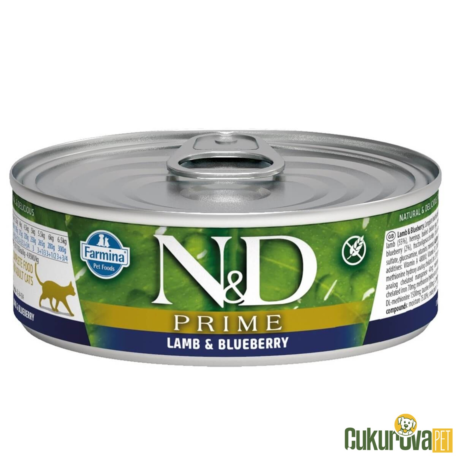 N&D Prime Kuzulu ve Yaban Mersinli Yetişkin Kedi Yaş Maması 70 Gr