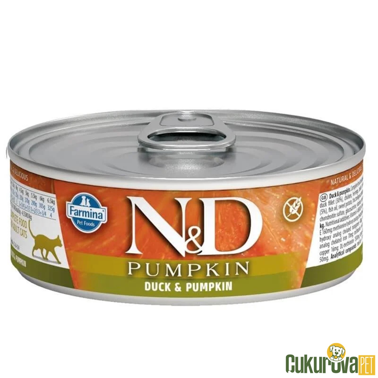 N&D Pumpkin Ördekli ve Balkabaklı Yetişkin Kedi Yaş Maması 70 Gr