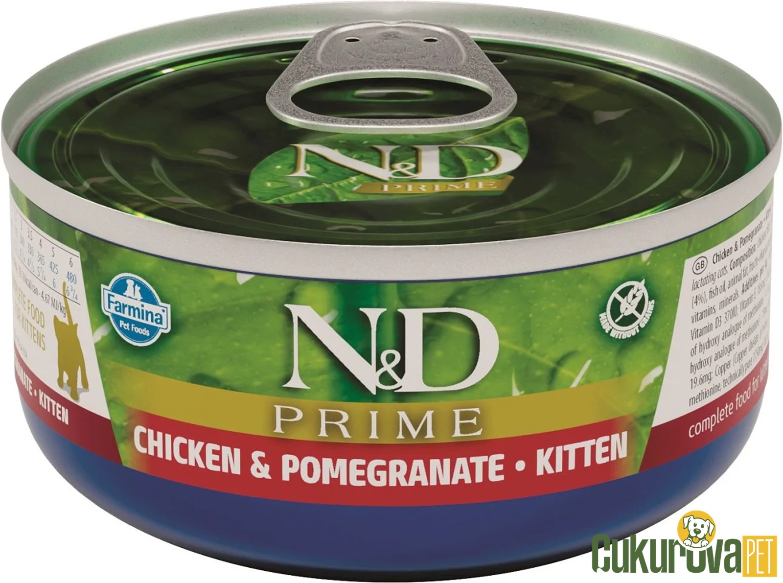 N&D Prime Kitten Tavuklu ve Narlı Yavru Kedi Yaş Maması 80 Gr