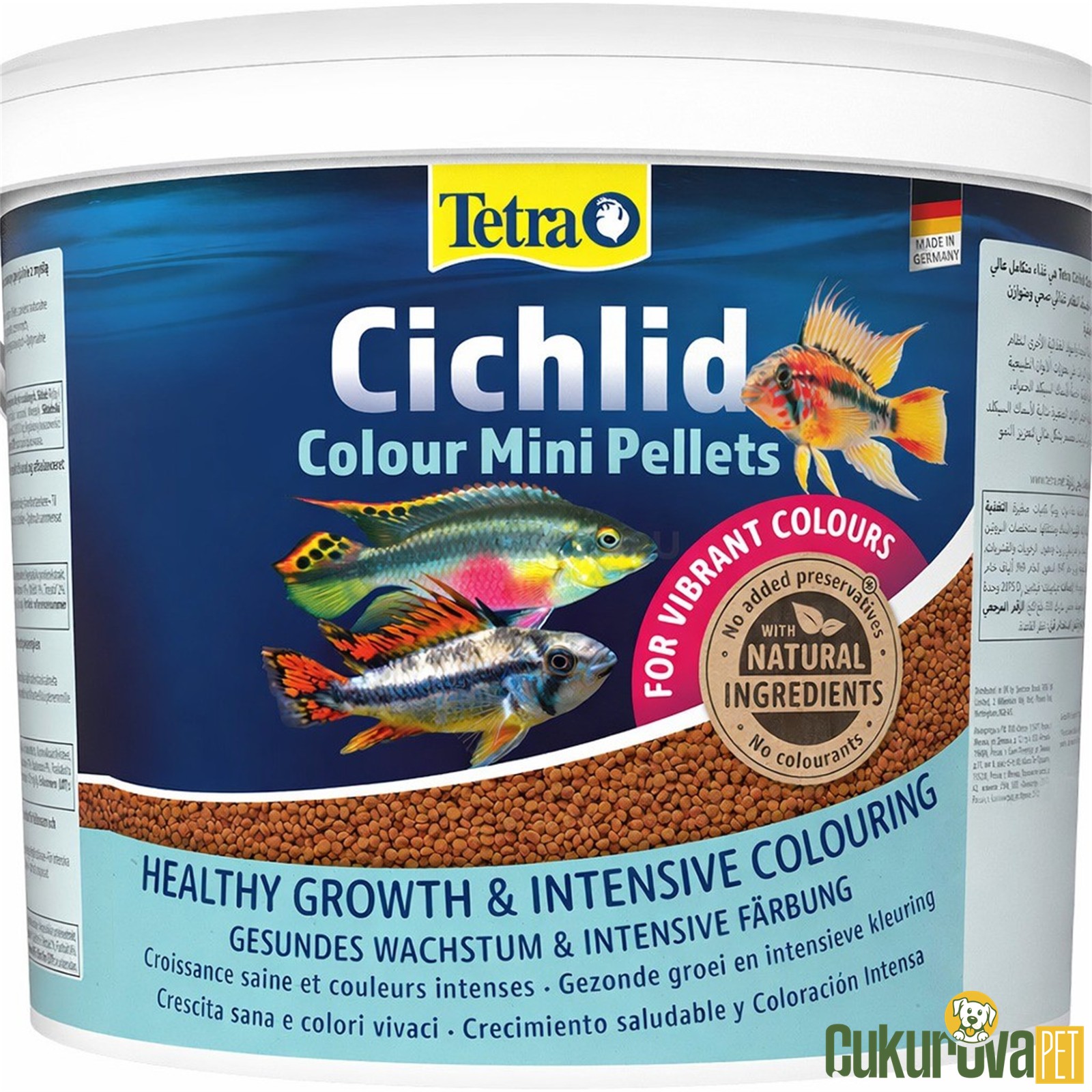 Tetra Cichlid Colour Mini Pellet Granül Yem 10 L - 3.9 Kg