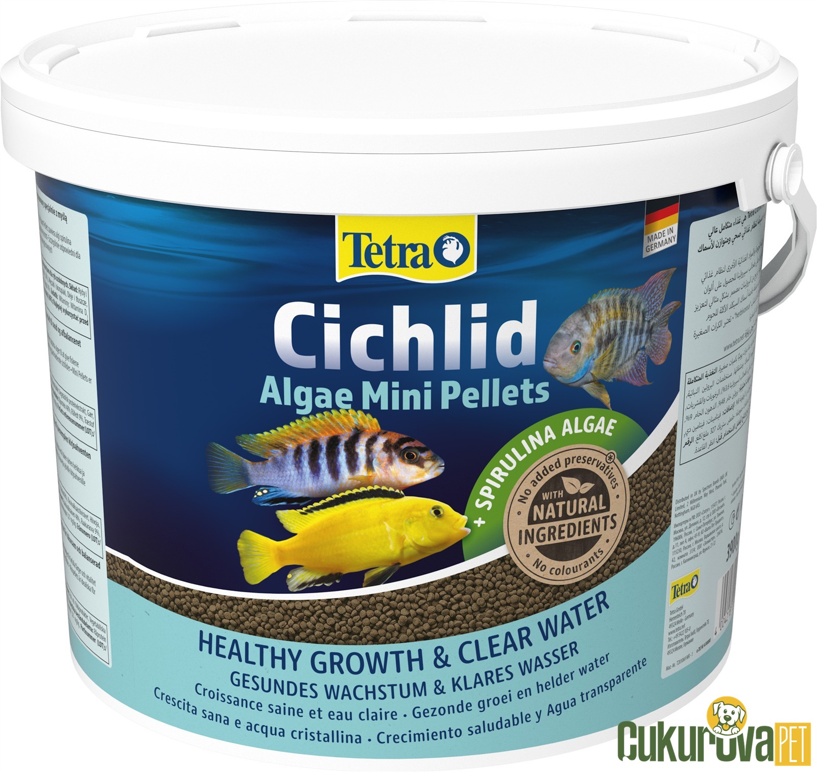 Tetra Cichlid Algae Mini Pellets Granül Yem 10 L - 3.9 Kg