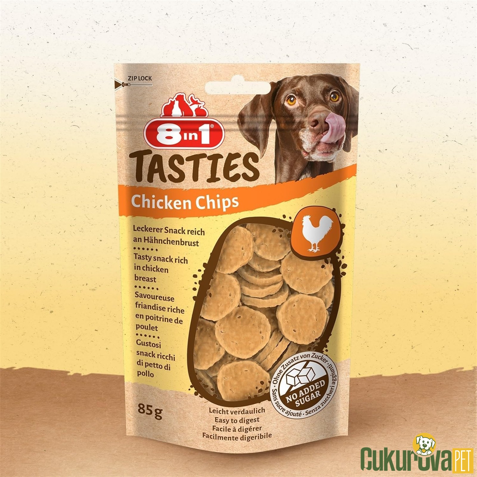 8 In 1 Tasties Chicken Chips Tavuklu Köpek Ödül Maması 85 Gr