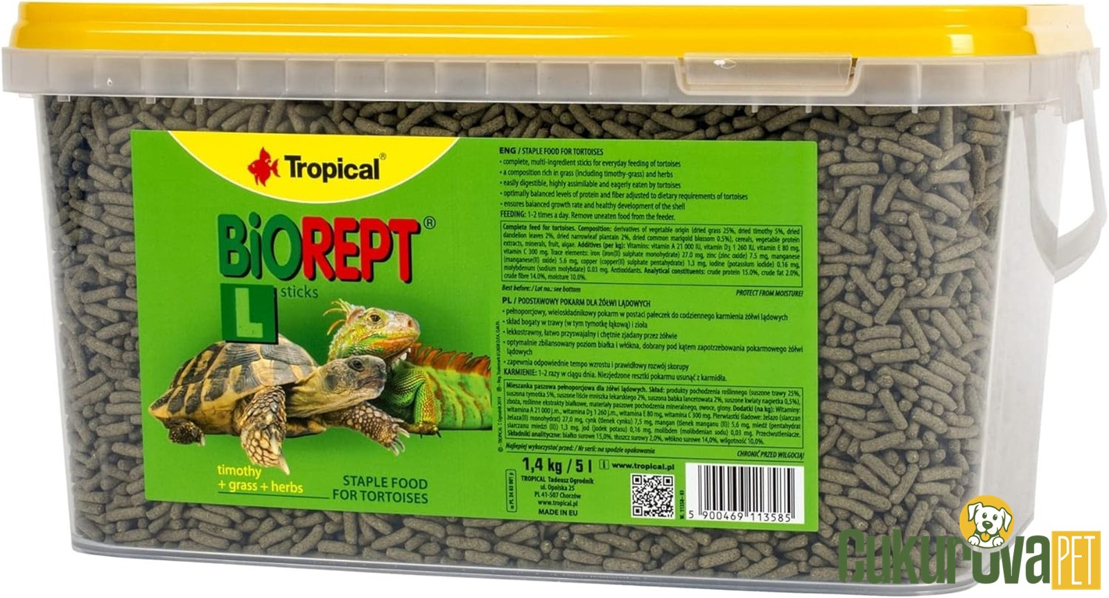 Tropical Biorept L Stick Kaplumbağa Yemi 5 L - 1.4 Kg