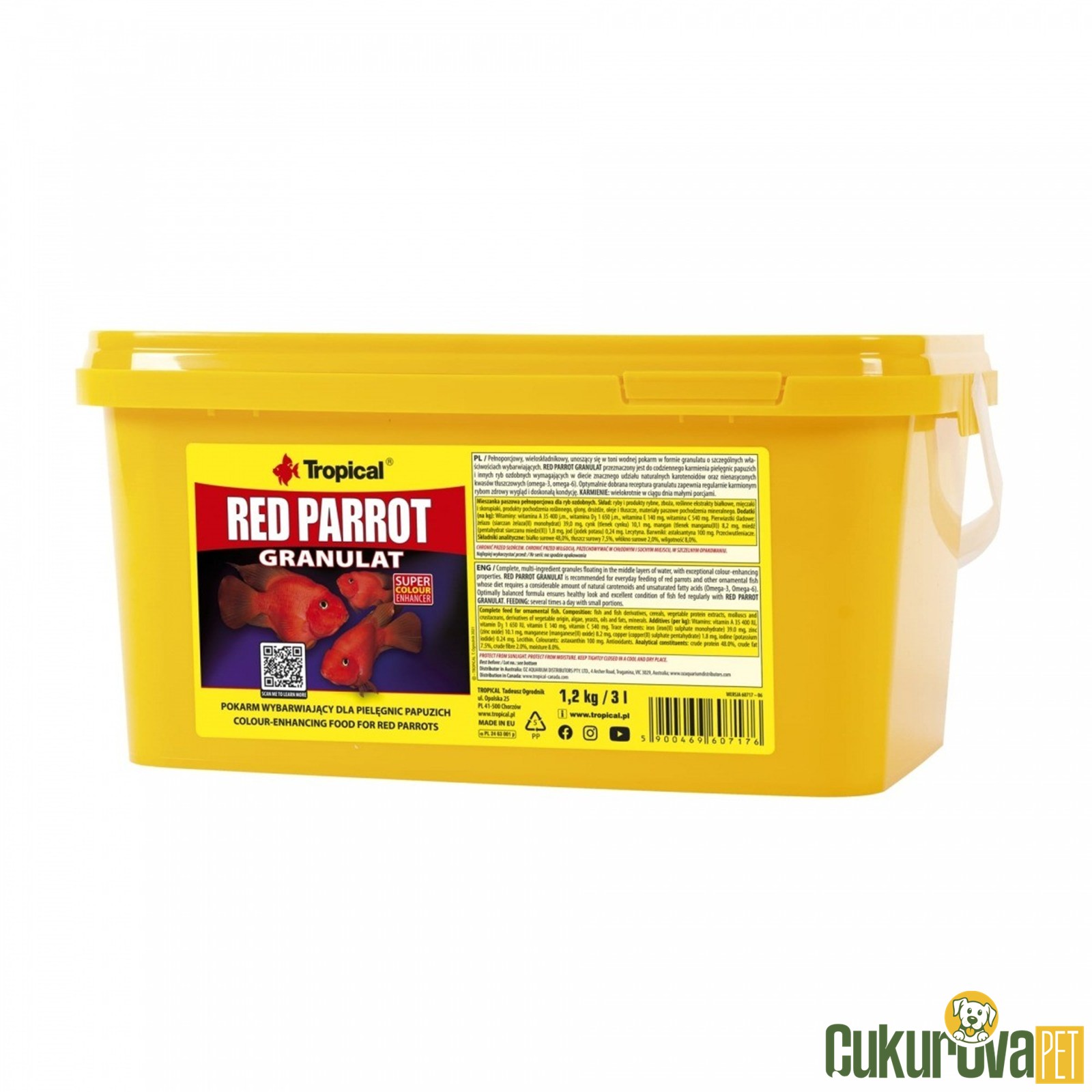 Tropical Red Parrot Granulat Granül Yem 3 L - 1.2 Kg