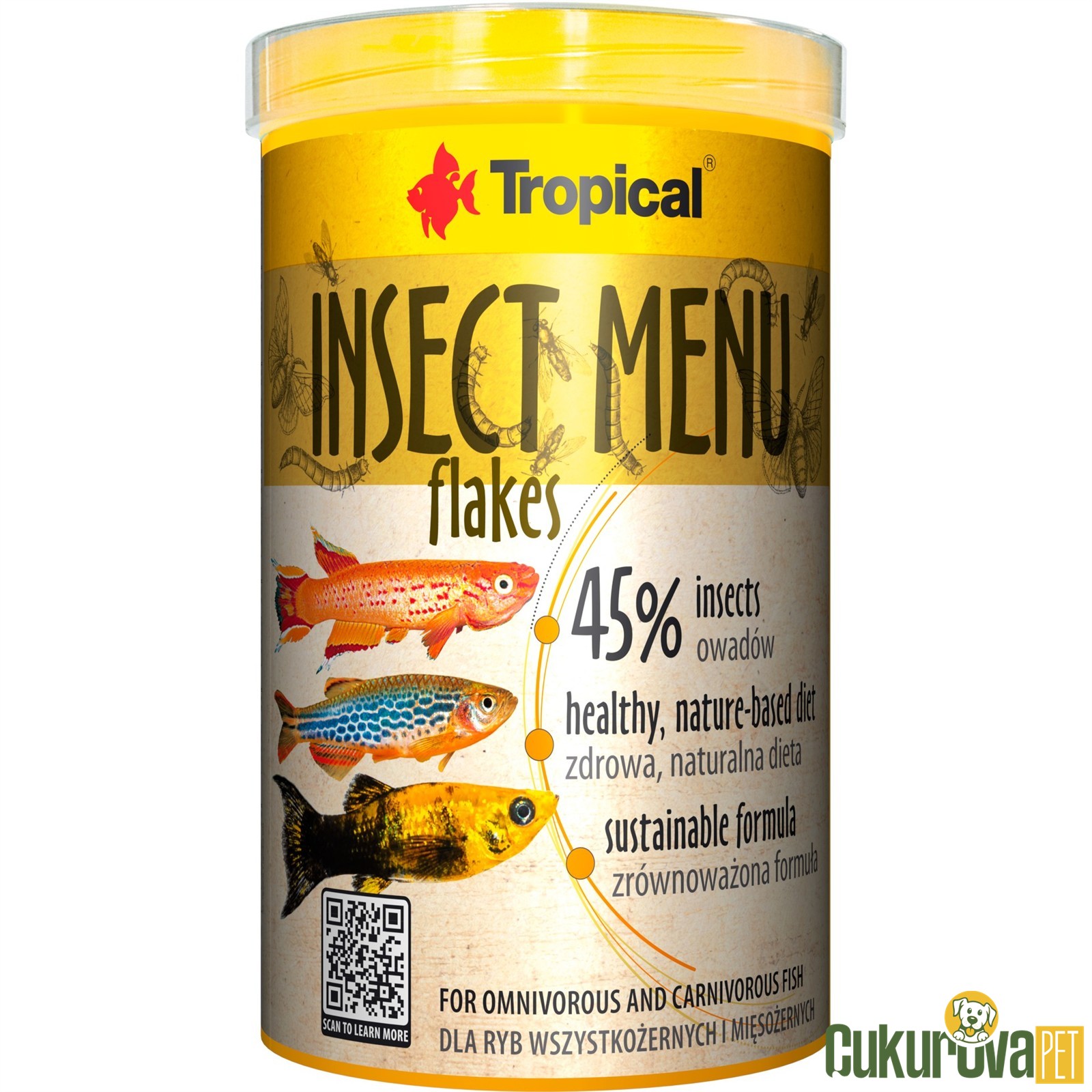 Tropikal Insect Menu Flakes Pul Yem 1000 Ml - 200 Gr