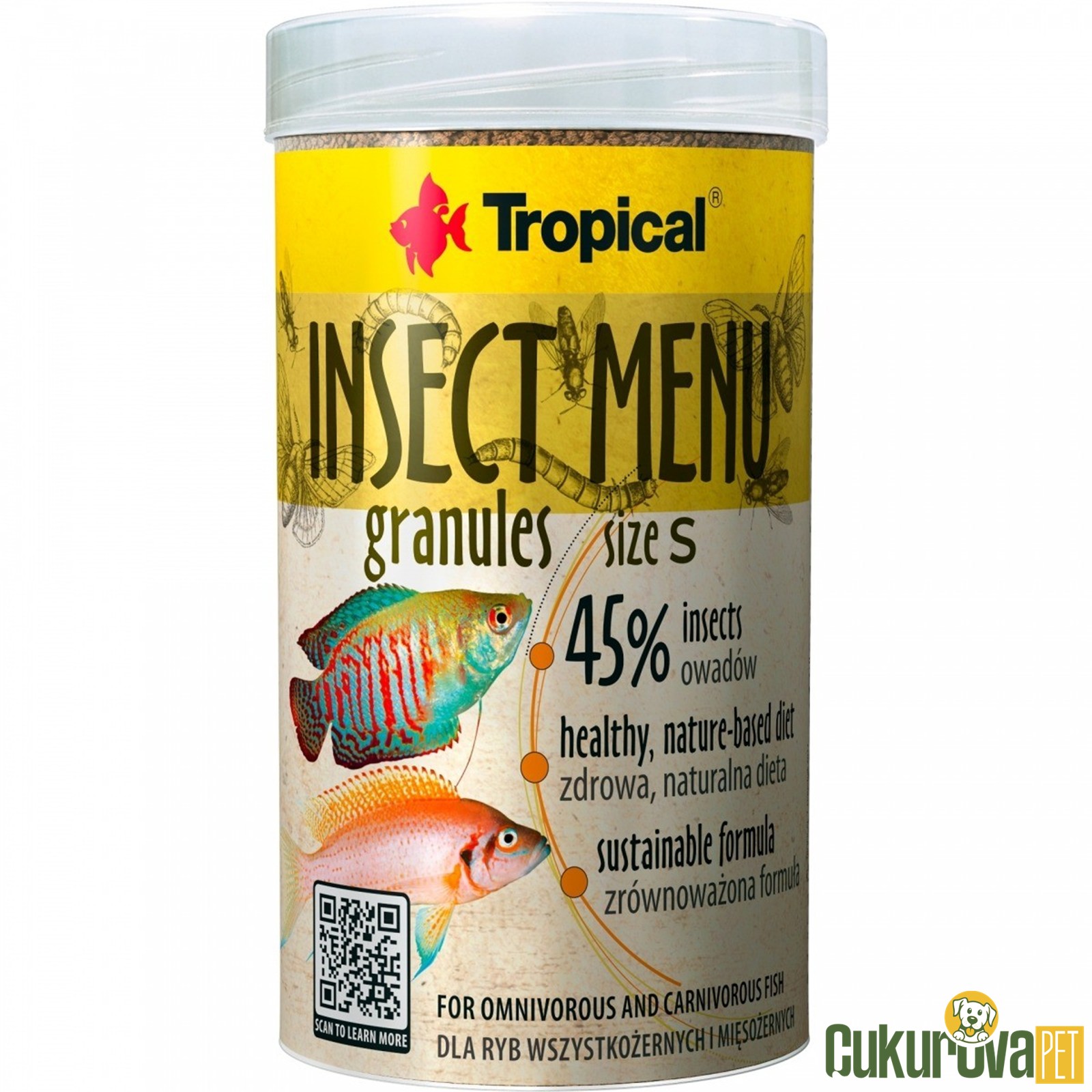 Tropical Insect Menu Granules Size S Granül Yem 250 Ml - 135 Gr