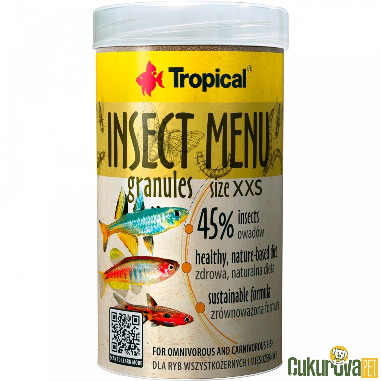 Tropical Insect Menu Granules Size XXS Granül Yem 1000 Ml - 640 Gr