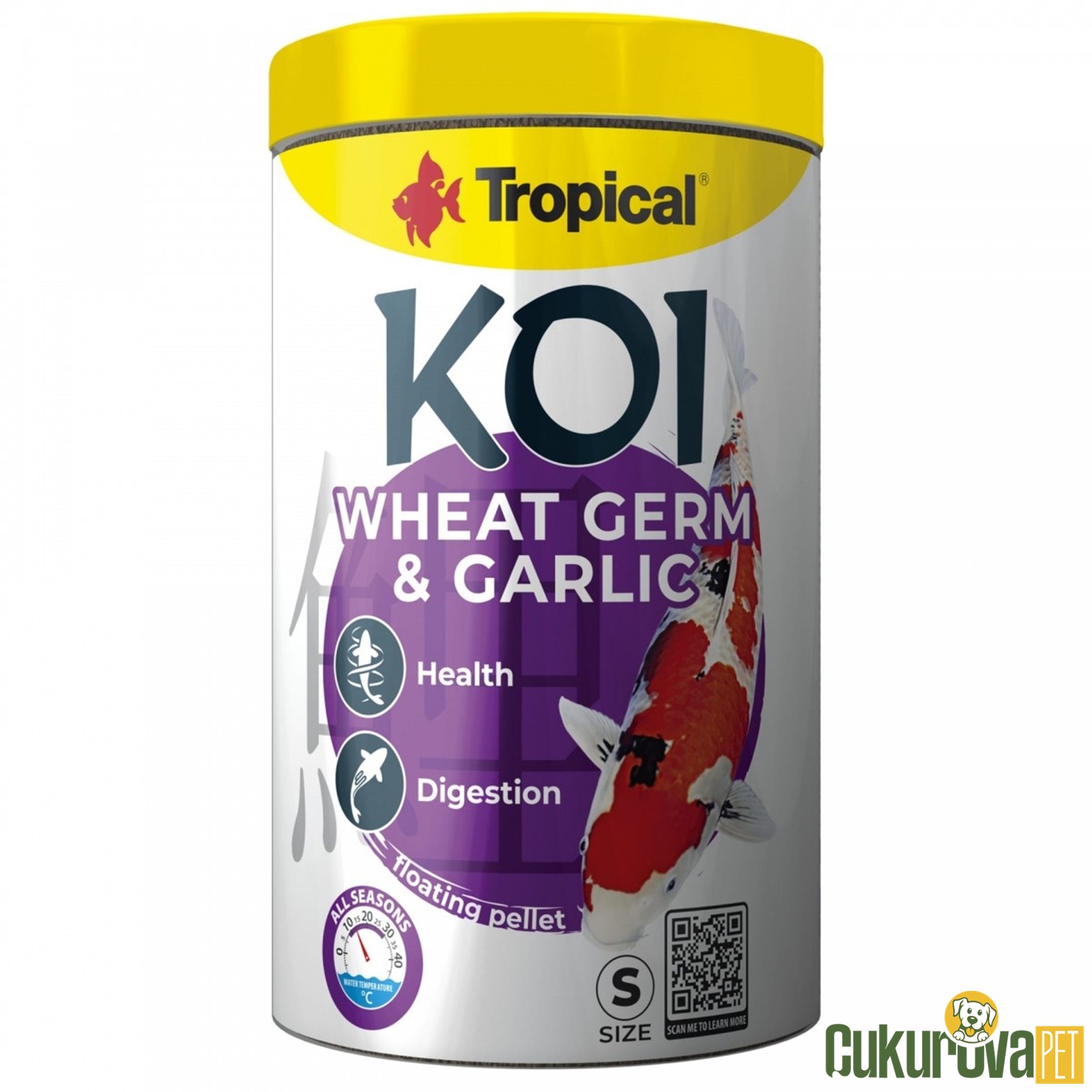 Tropical Koi Whet Germ & Garlic Pellet Size S Havuz Yemi 1000 Ml - 320 Gr