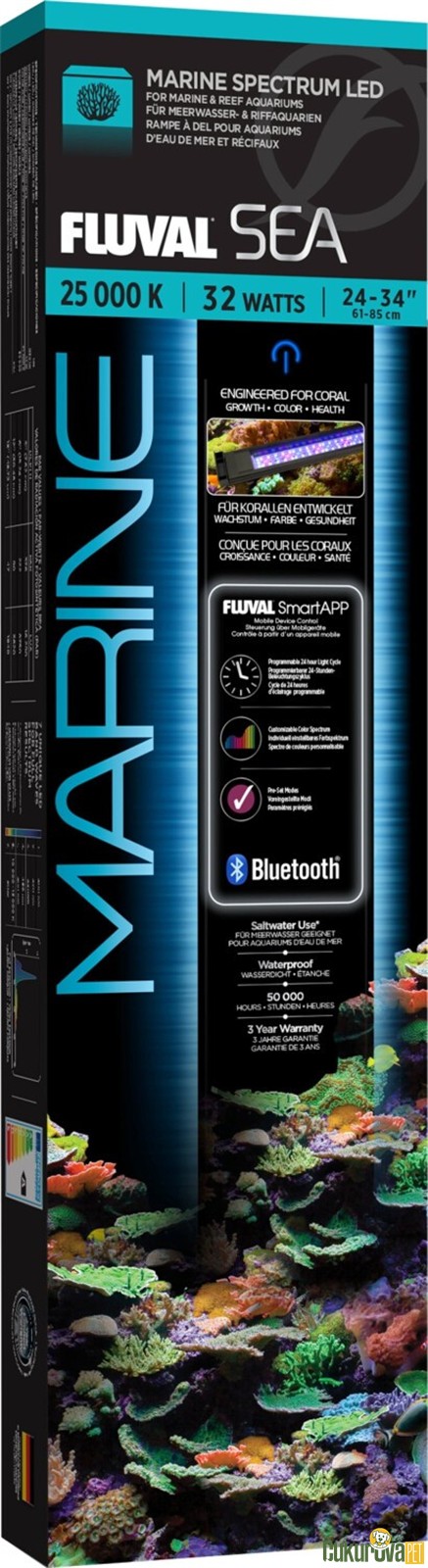 Fluval SEA Marine Spectrum Led Akvaryum Aydınlatma Ledi 25000K - 61 - 85 Cm - 32W