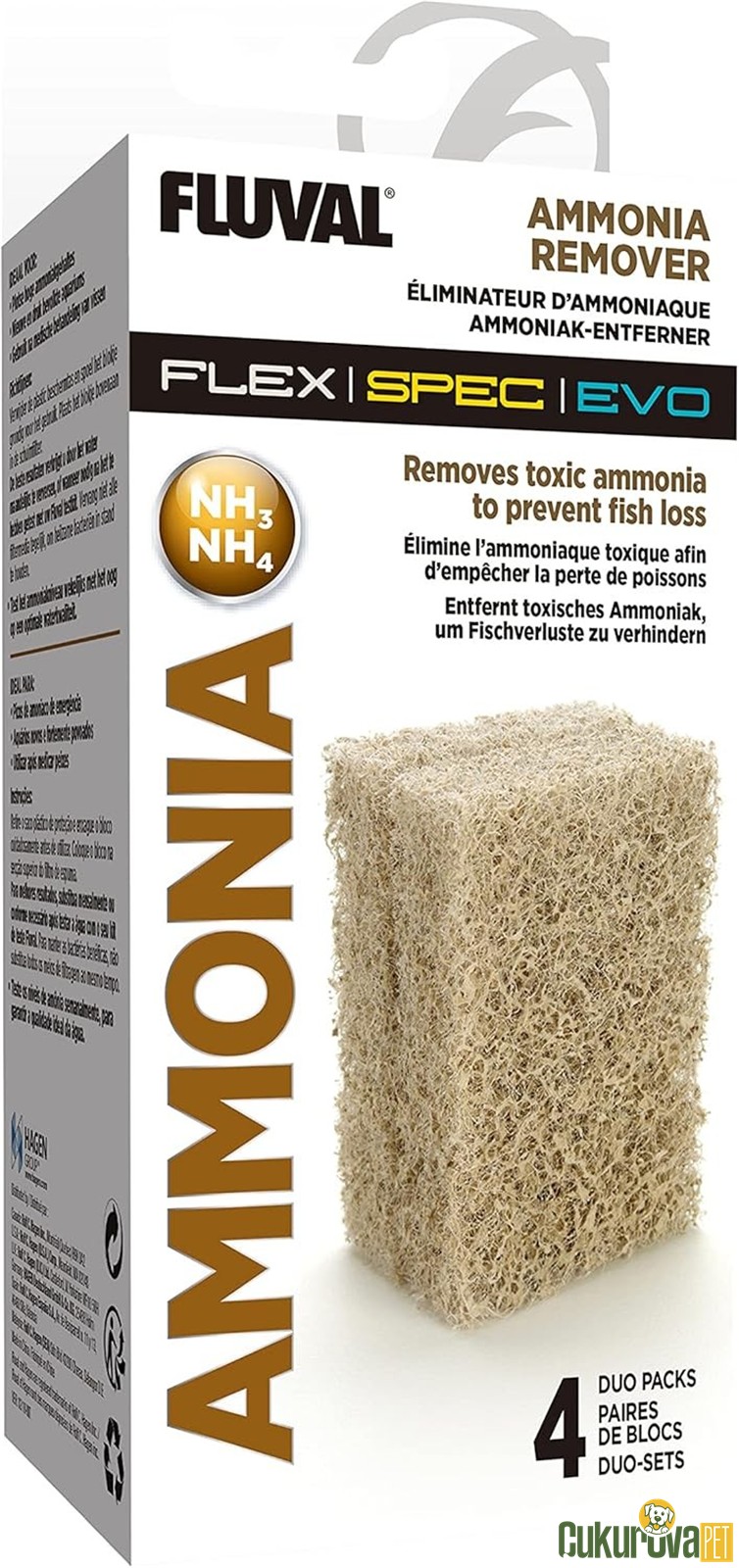 Fluval Ammonia Remover / Amonyak Giderici Filtre Süngeri 4 Adet