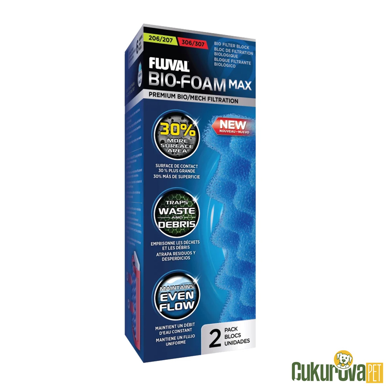 Fluval Bio-Foam Max 206/207 - 306/307 İçin Filtre Süngeri 2 Adet
