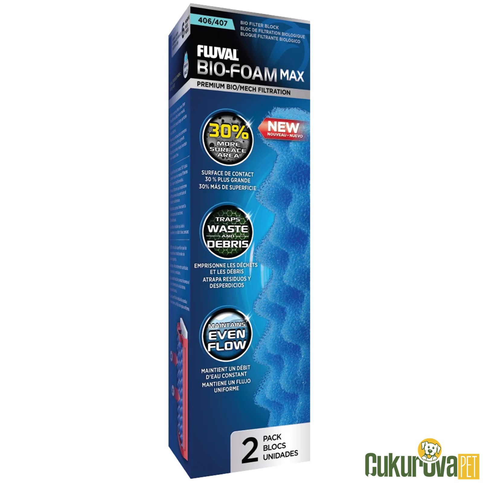 Fluval 406/407 Bio-Foam Max Filtre Süngeri 2 Adet