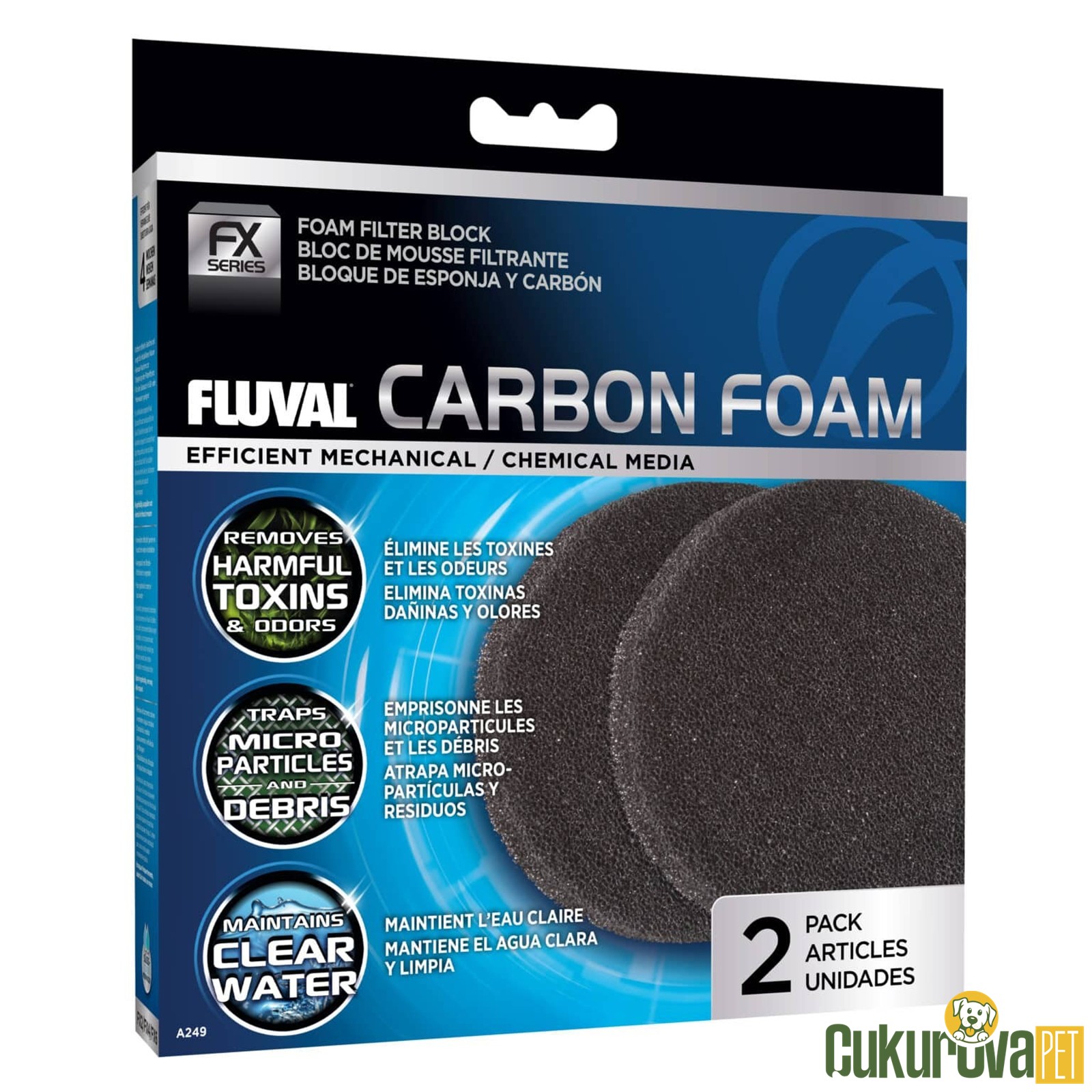 Fluval Fx2/Fx4/Fx5/Fx6 İçin Karbonlu Filtre Süngeri 2 Adet