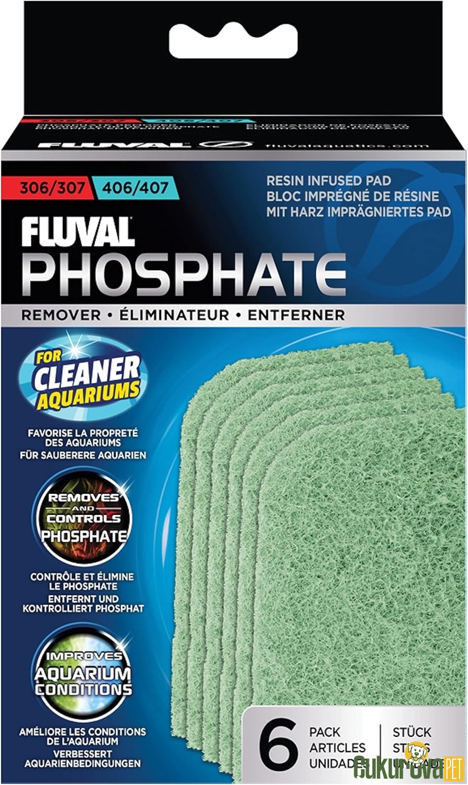 Fluval Phosphate 306/307 - 406/407 İçin Fosfat Giderici Filtre Süngeri 6 Adet