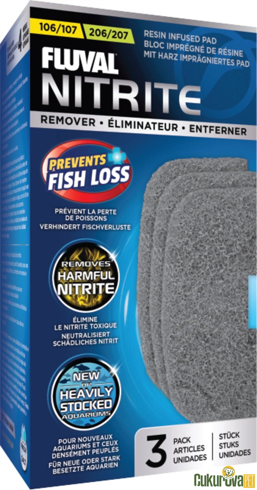 Fluval 106 / 107 - 206 / 207 İçin Nitrite Remover Nitrit Giderici Filtre Süngeri 3 Adet