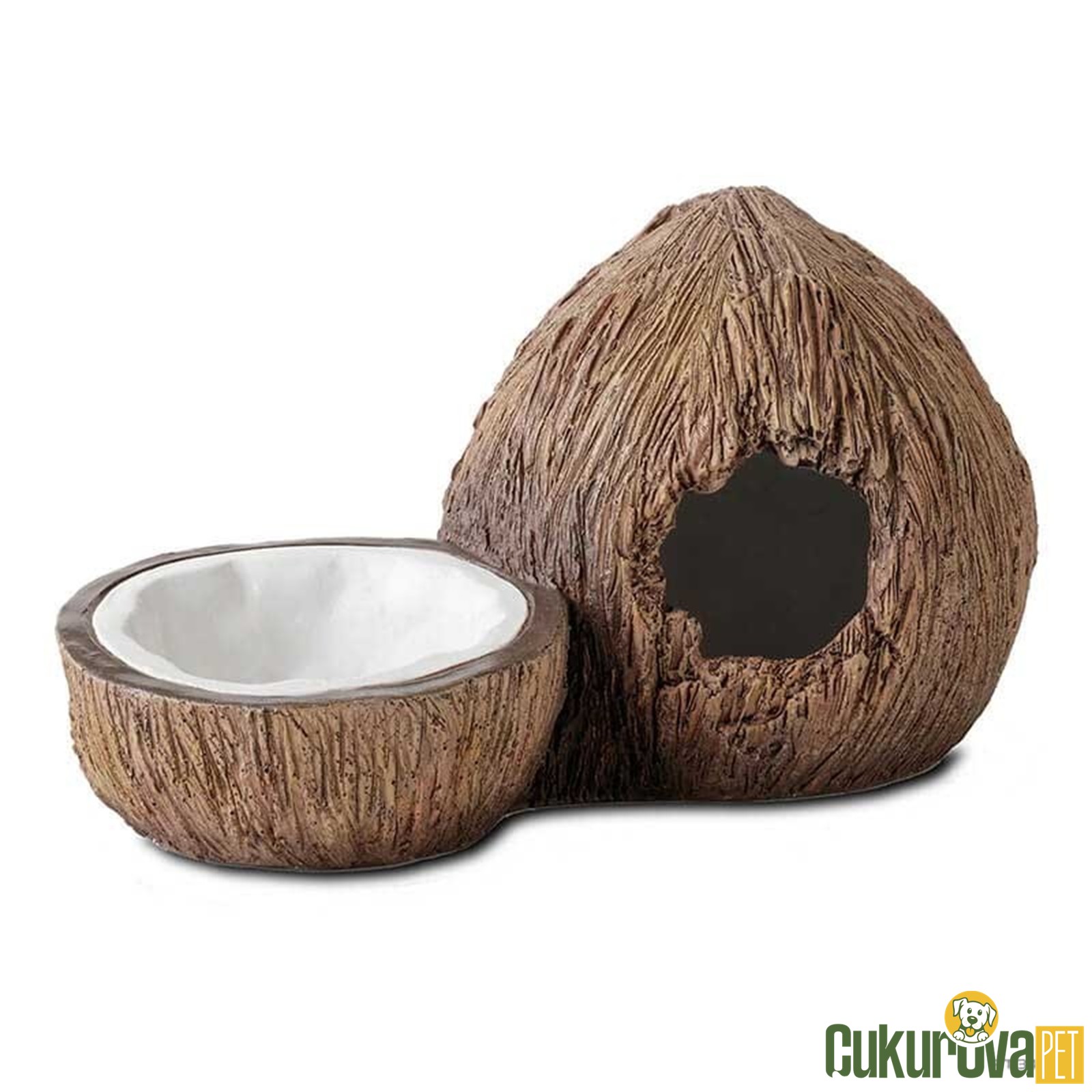 Exo Terra Ex Coconut Hide Saklama Alanı Ve Su Kabı - 21 x 12 x 11.5 Cm