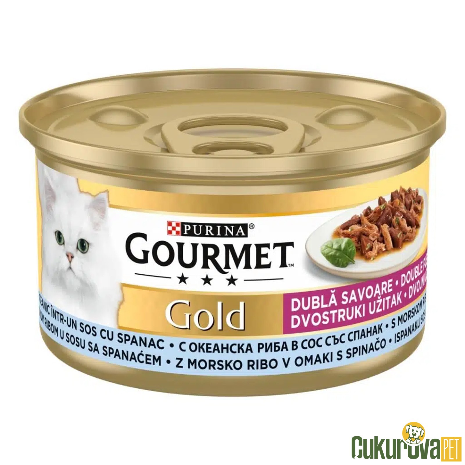 Gourmet Gold Okyanus Balığı ve Ispanaklı Yetişkin Kedi Yaş Maması 85 Gr