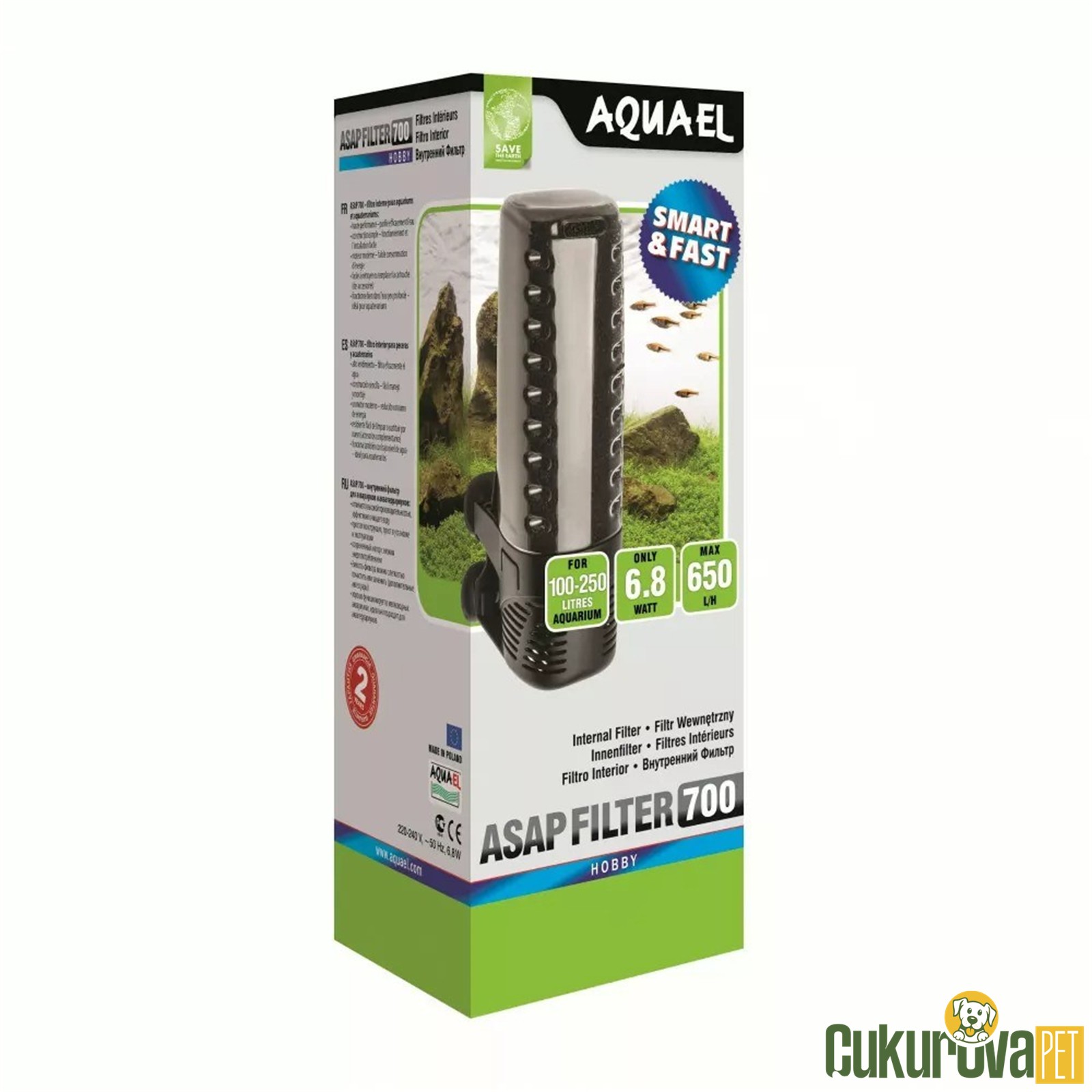 Aquael Asap Filter 700 Akvaryum İç Fi̇ltre