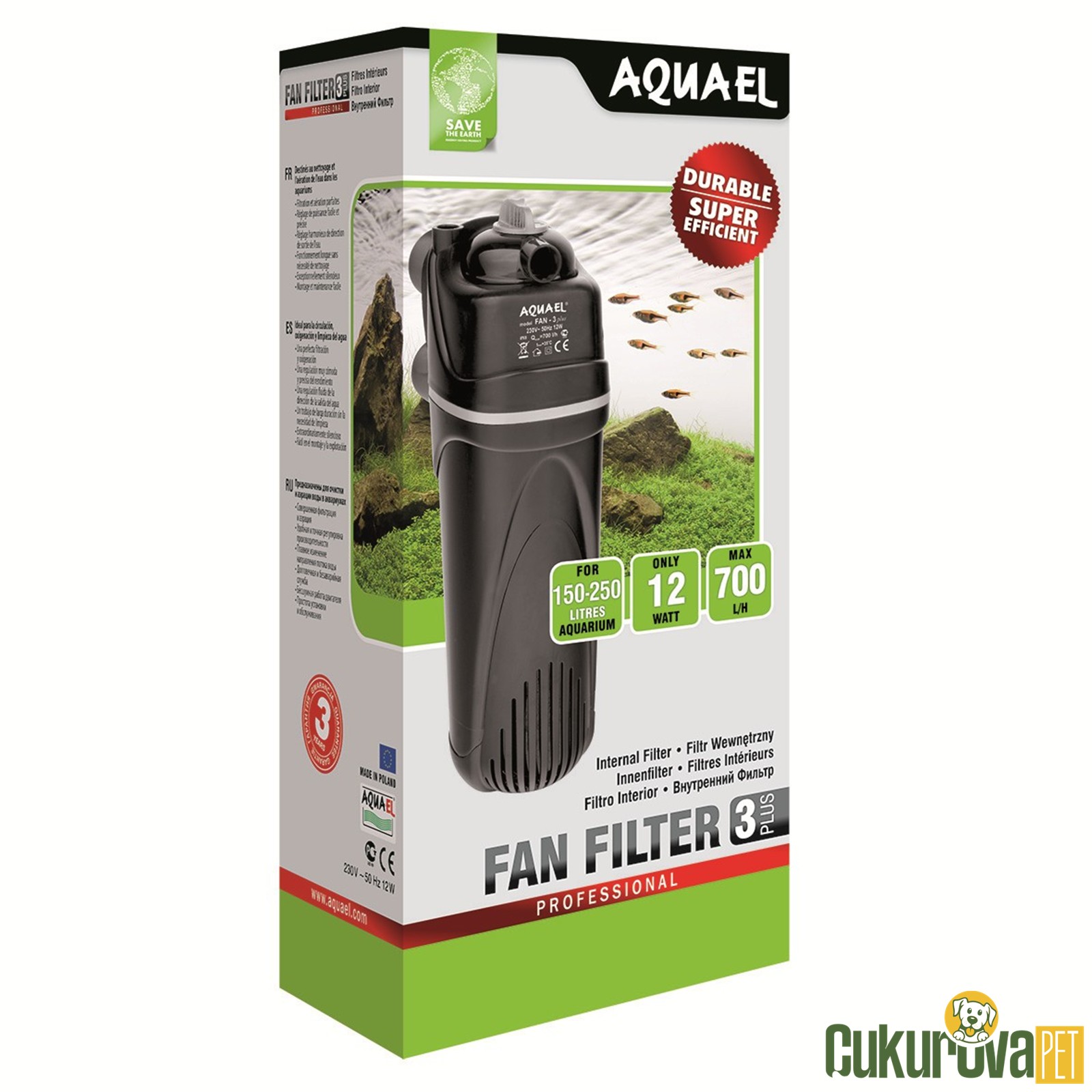 Aquael Fan Filter 3 Plus Akvaryum İç Filtre