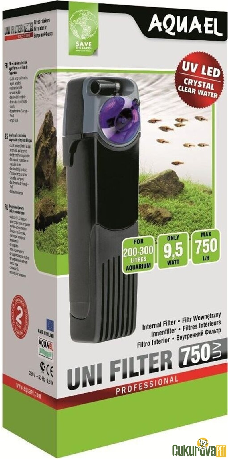 Aquael Uni Filter 750 UV Akvaryum İç Filtre