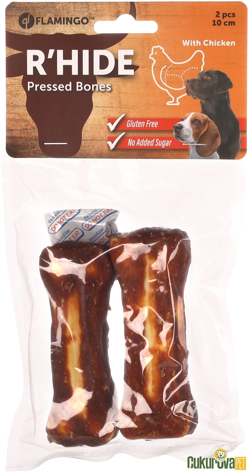 Flamingo R'Hide Pressed Bones Tavuklu Köpek Ödül Kemiği 2 Adet / 10 Cm - 120 Gr