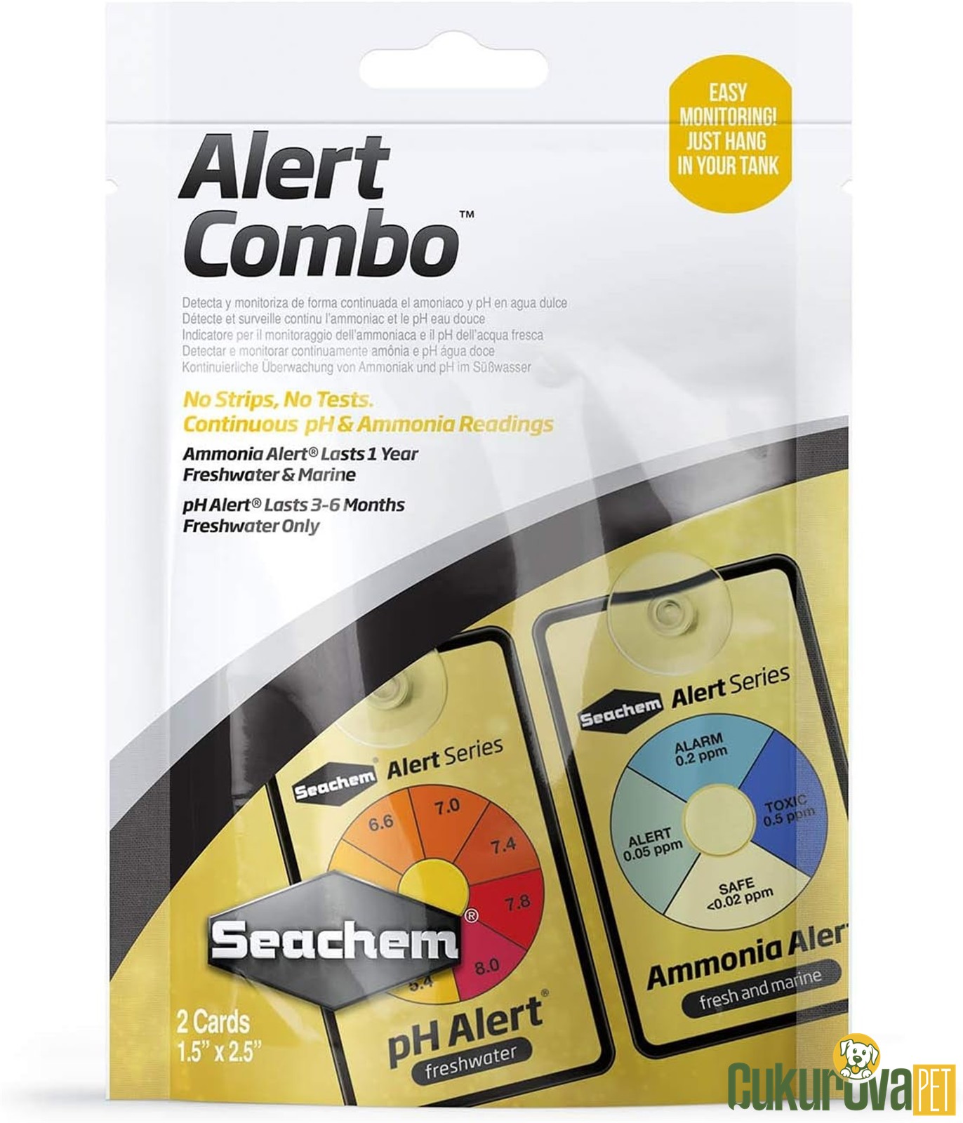 Seachem Alert Combo pH - Ammonia / pH - Amonyak Test Kiti