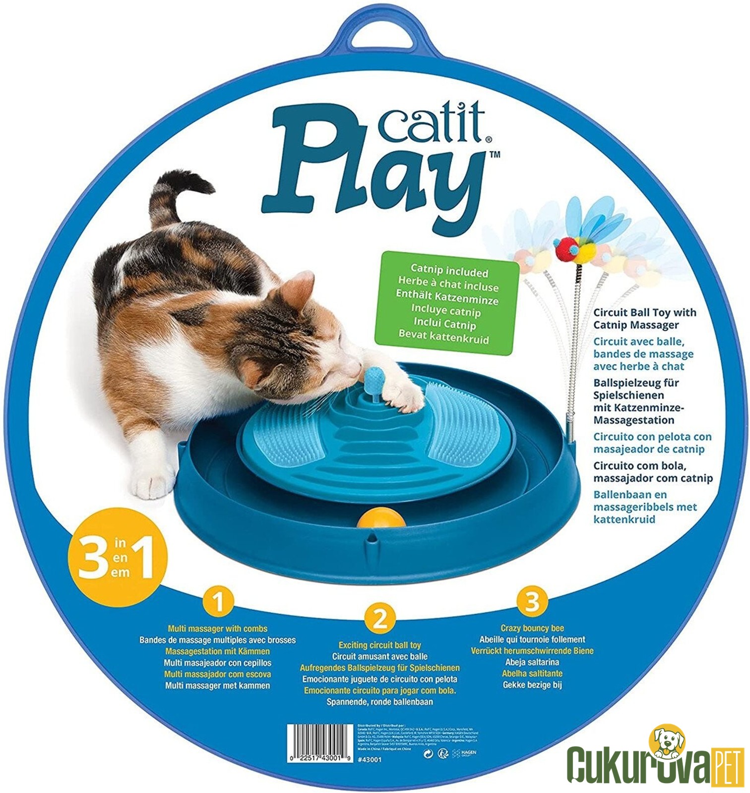 Catit Play Plastik Çember Kedi Otlu Oyuncak Mavi 40 Cm