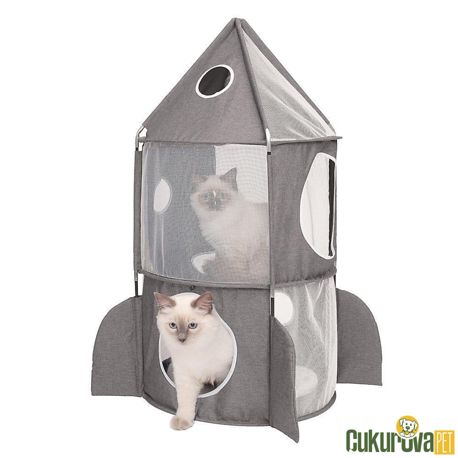 Catit Vesper Uzay Gemisi Kedi Tüneli Gri 50 x 50 x 90 Cm