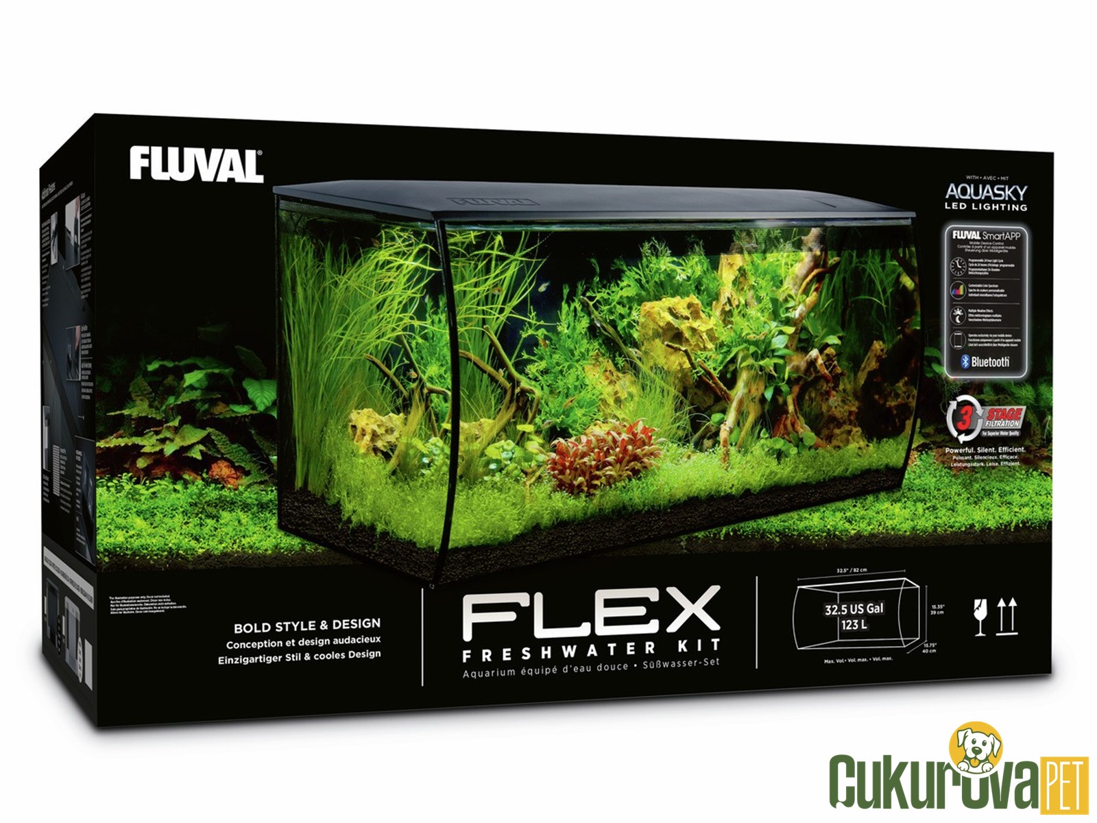 Fluval Flex Akvaryum Seti 123 L - Si̇yah