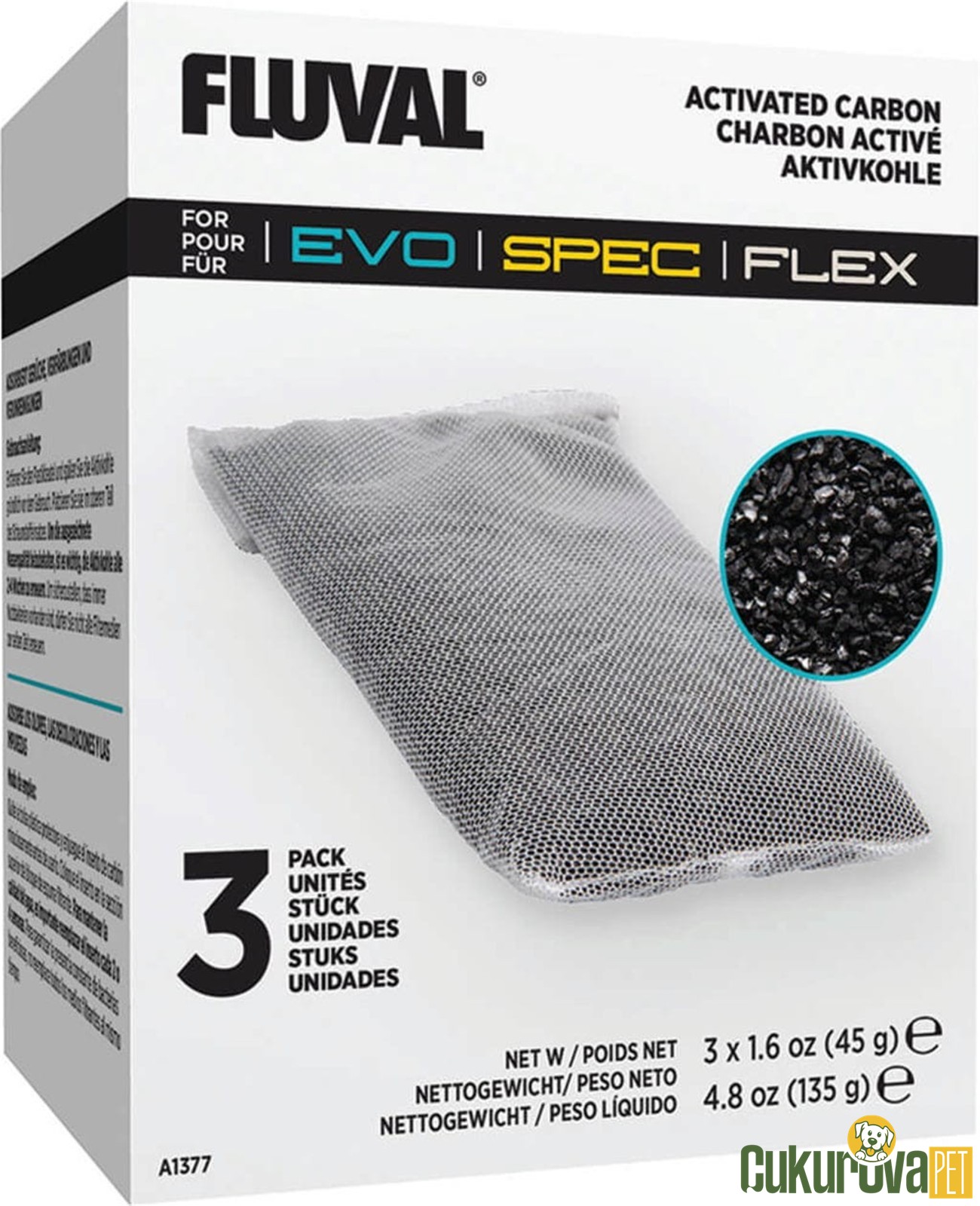 Fluval Flex Activated Carbon / Karbon Kimyasal Filtre Malzemesi 3 x 45 Gr