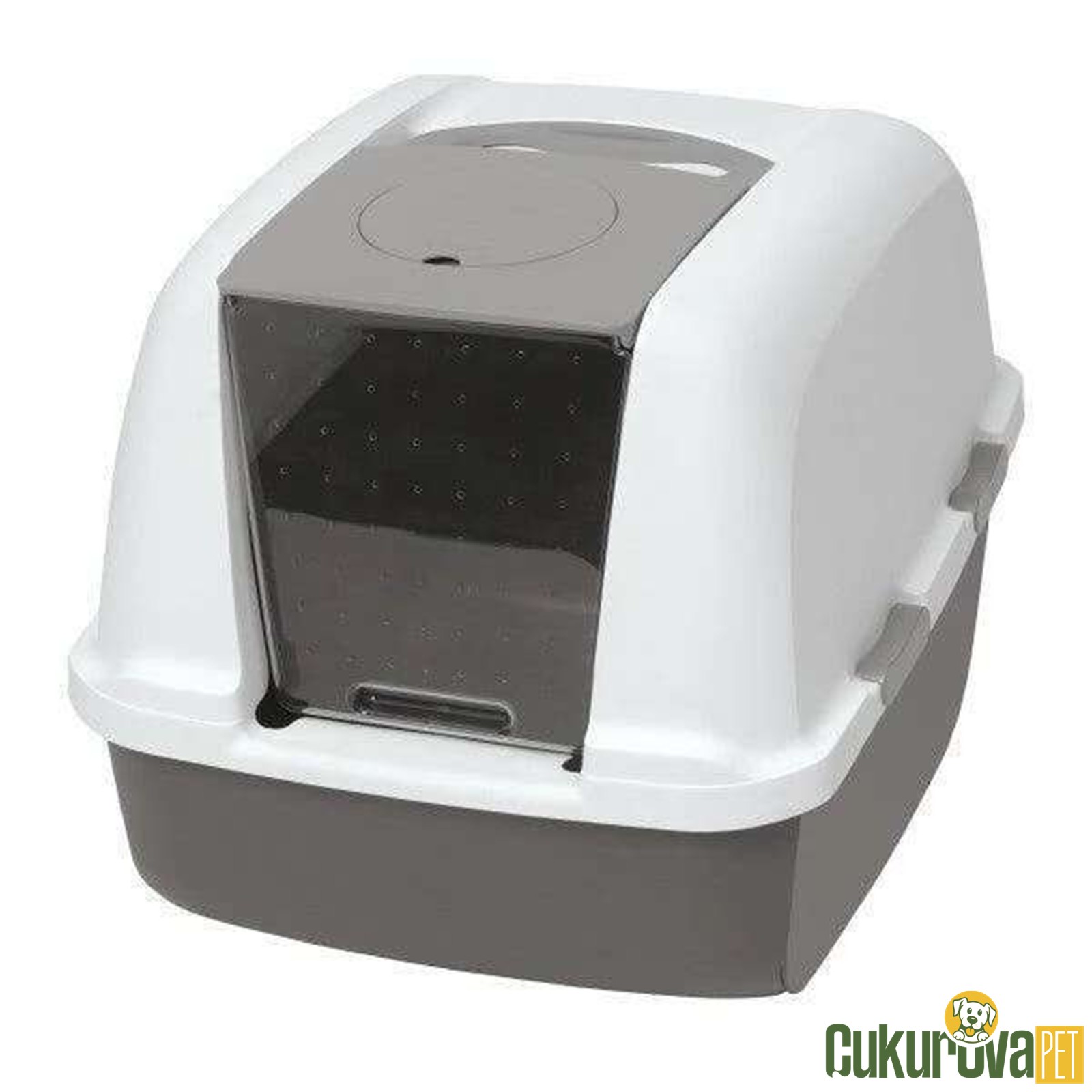 Catit AirSift Jumbo Kapalı Kedi Tuvaleti Gri - Beyaz 57 x 46.5 x 50 Cm