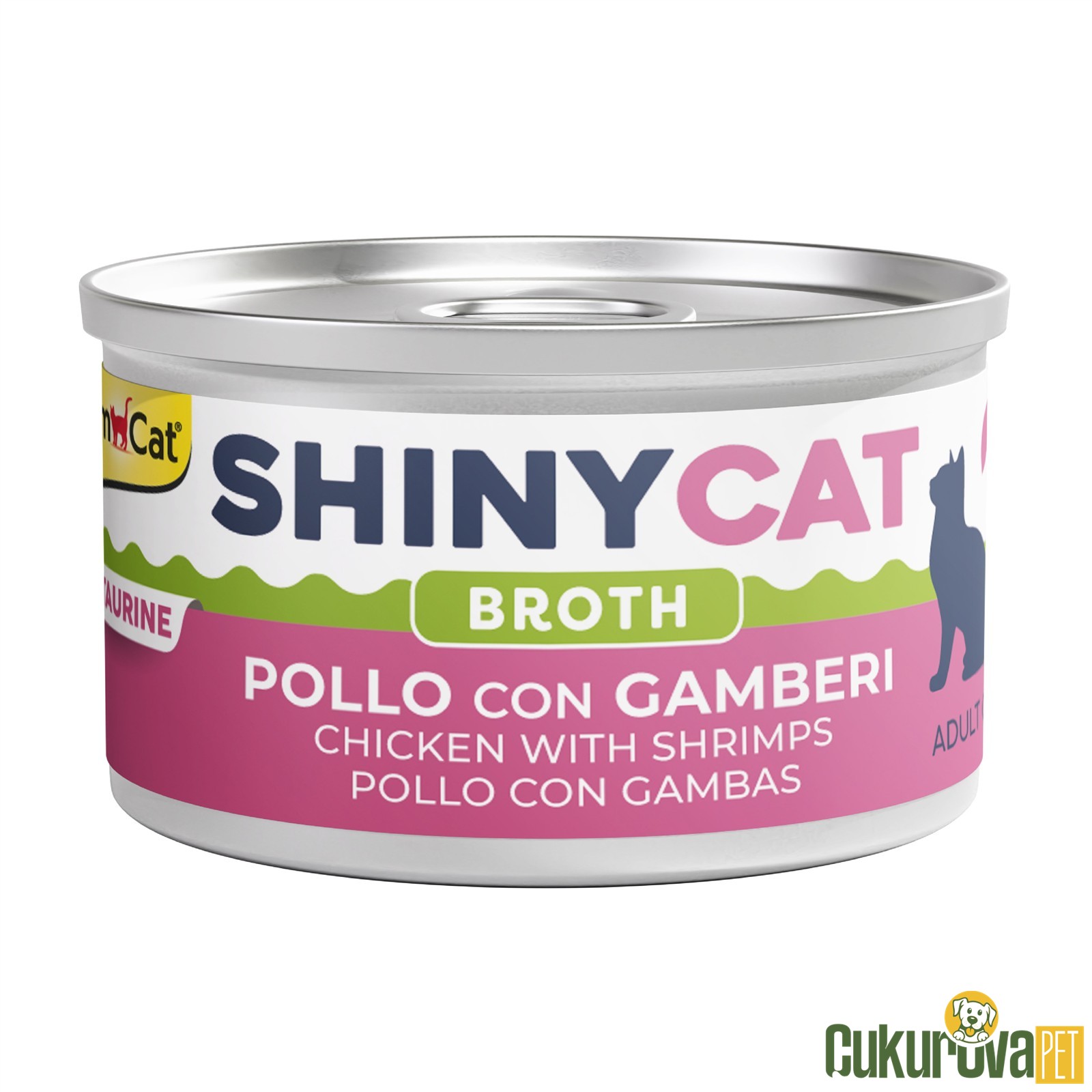 GimCat ShinyCat Broth Adult Tavuklu ve Karidesli Yetişkin Kedi Yaş Maması 70 Gr
