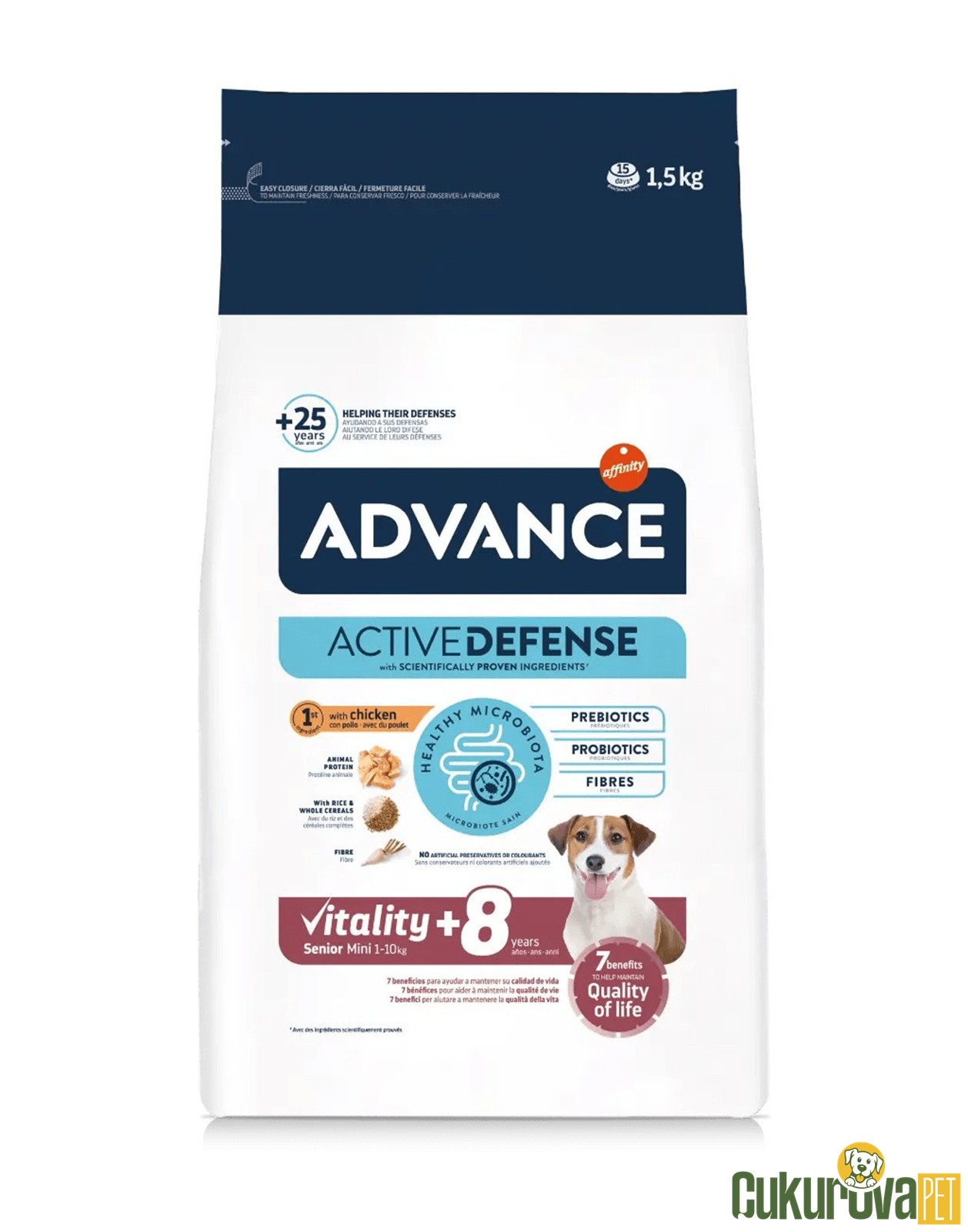 Advance Vitality+8 Senior Mini Tavuklu Ve Pirinçli Yaşlı Köpek Maması 3 Kg