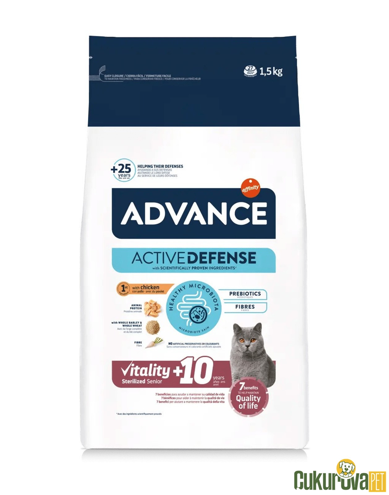 Advance Sterilised Tavuklu Yaşlı Kedi Maması 1.5 Kg