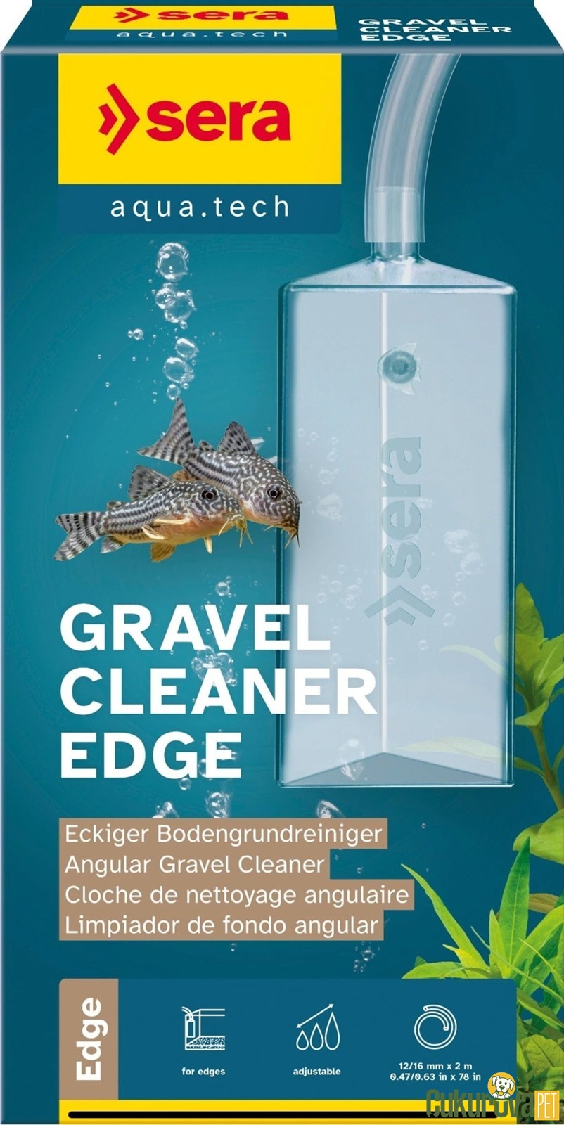 Sera Gravel Cleaner Edge Dip Sifonu Köşeli 12 / 16 Mm